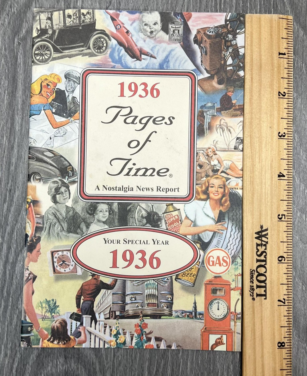 Vintage 1936 Pages of Time Nostalgia News Report Book Year in Review Booklet