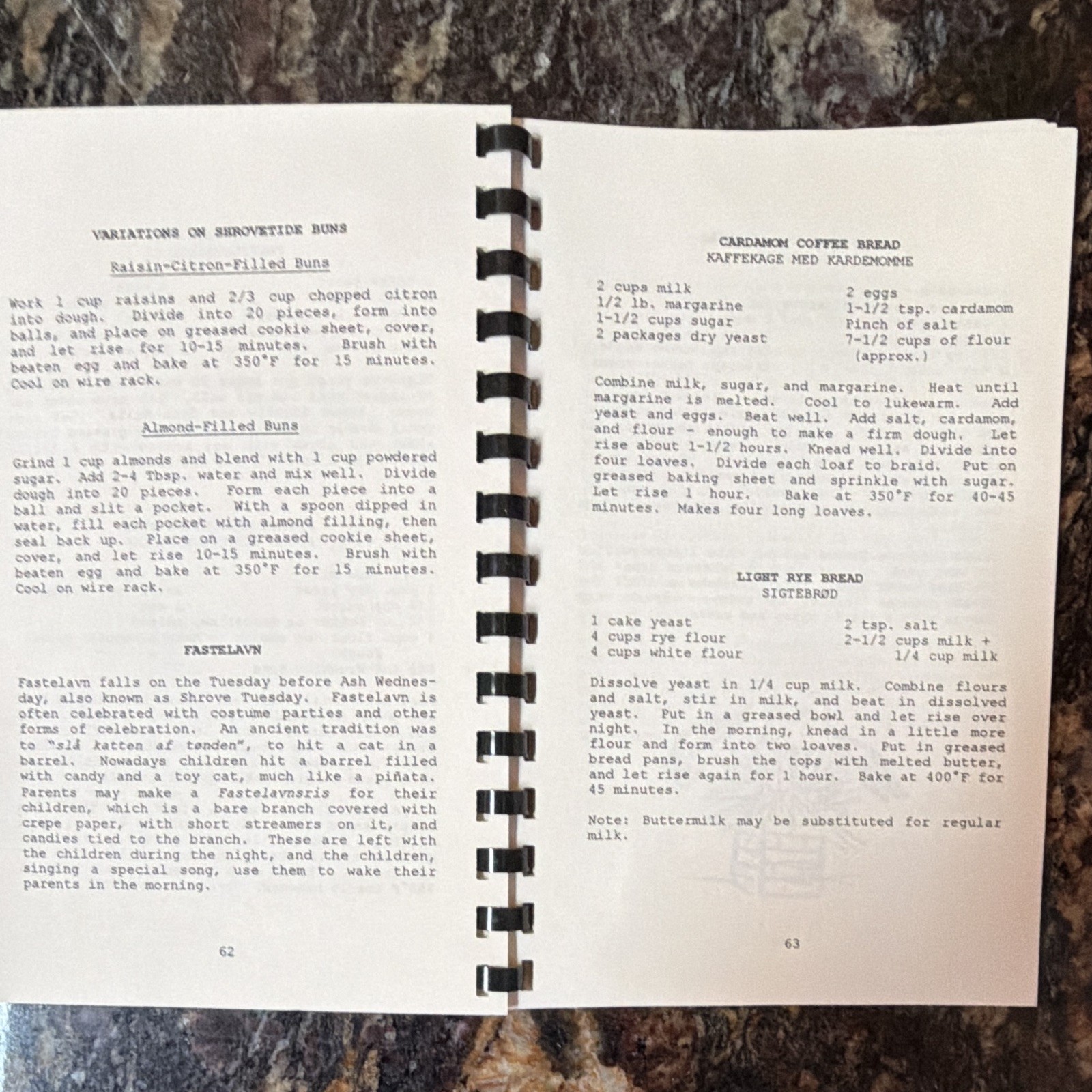 The Danish Club of Tucson Danish Recipes Cookbook Paperback Ring/Wire Bound