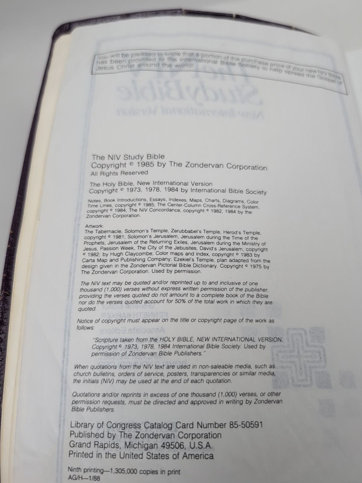 Zondervan NIV 1985 Study Bible Red Letter Violet/Purple Bonded Leather