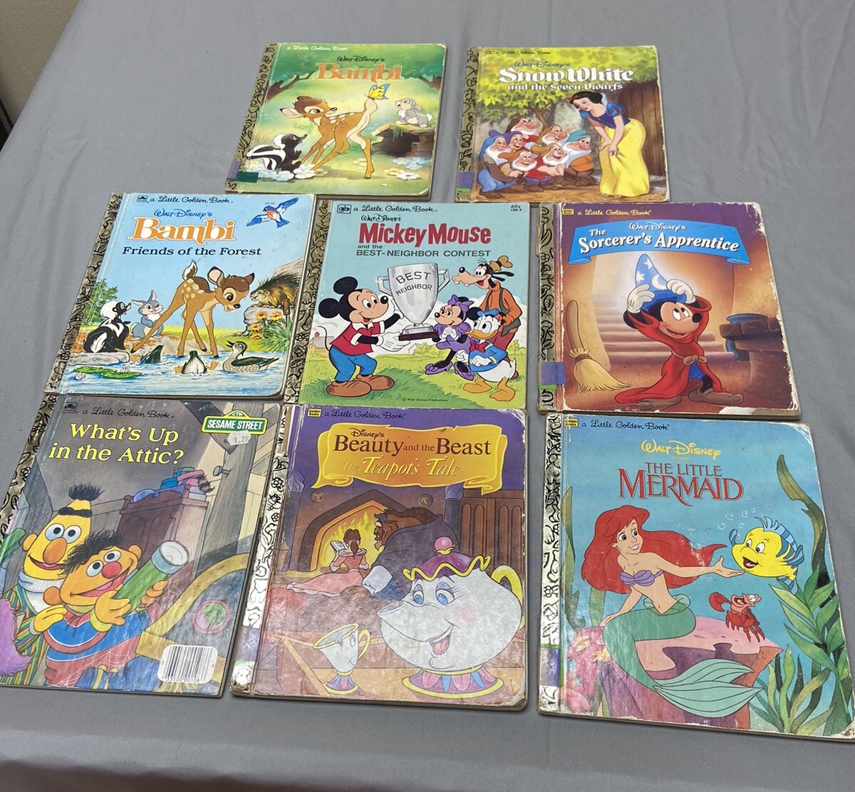Little Golden Books Lot of 8 Disney / Sesame Street~Vintage
