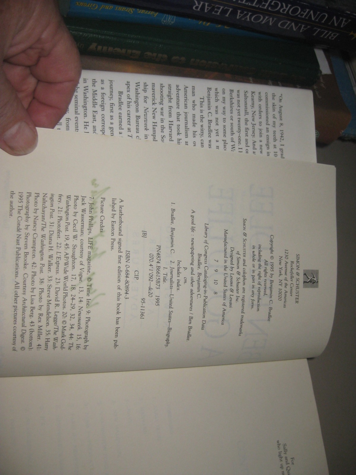 Good Life: Newspapering and Other Adventures -Ben Bradlee SIGNED, David Lawrence