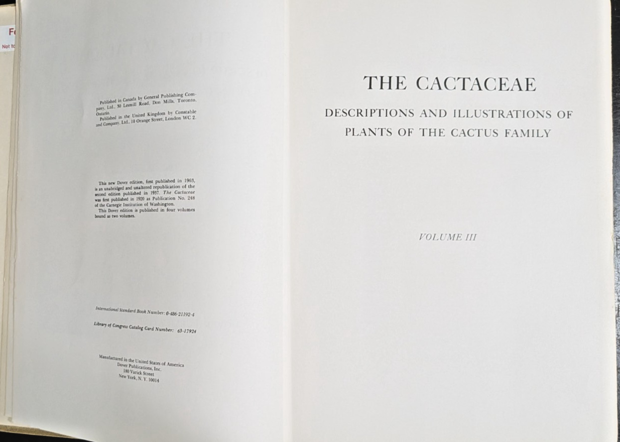 The Cactaceae by NL Britton & JN Rose HC 4 Volumes in 2 Books Set Lot Vintage