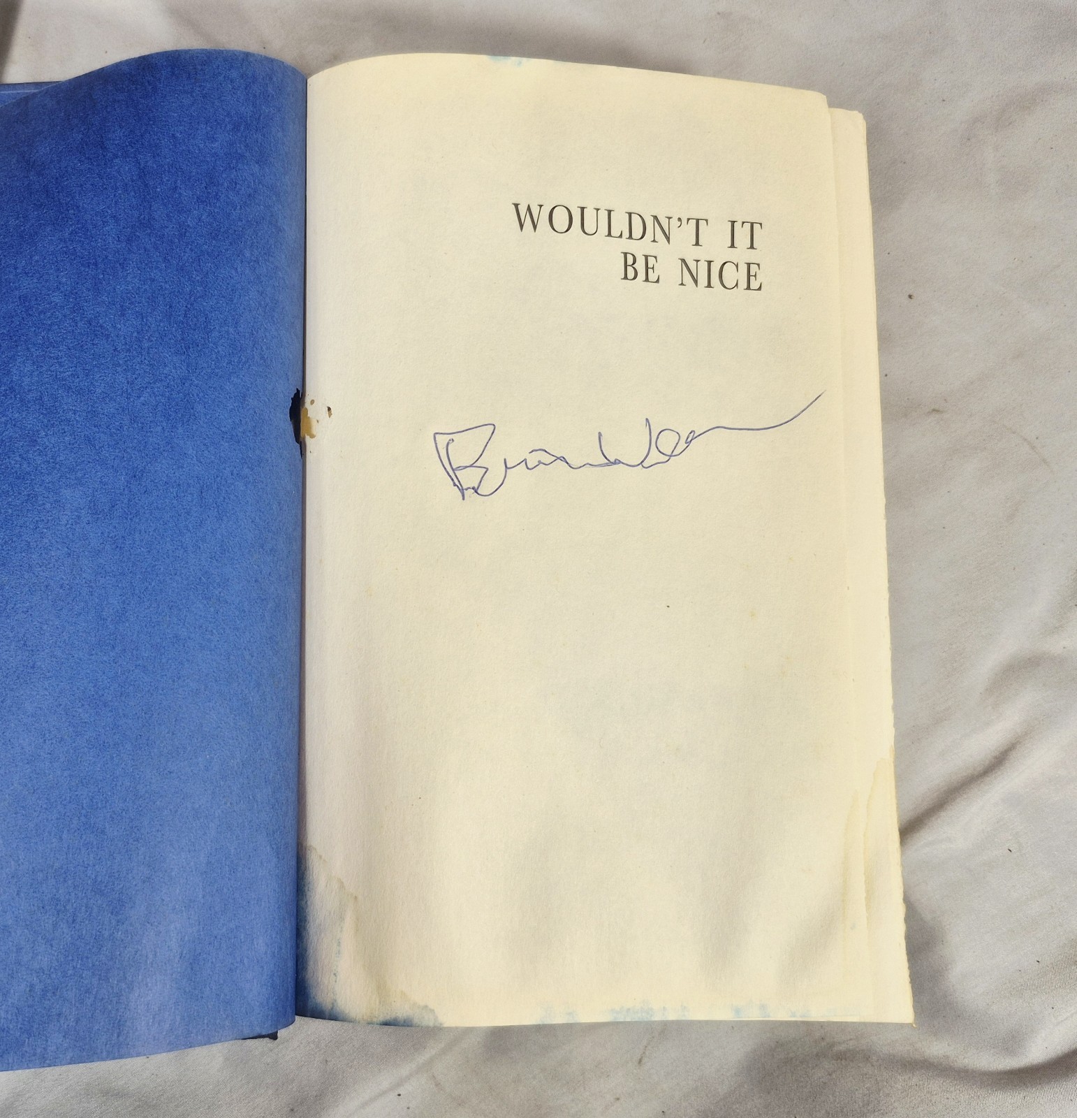 Brian Wilson True Signed 1st Ed Wouldn’t It Be Nice HC DJ 1991 w/ Affidavit Boys