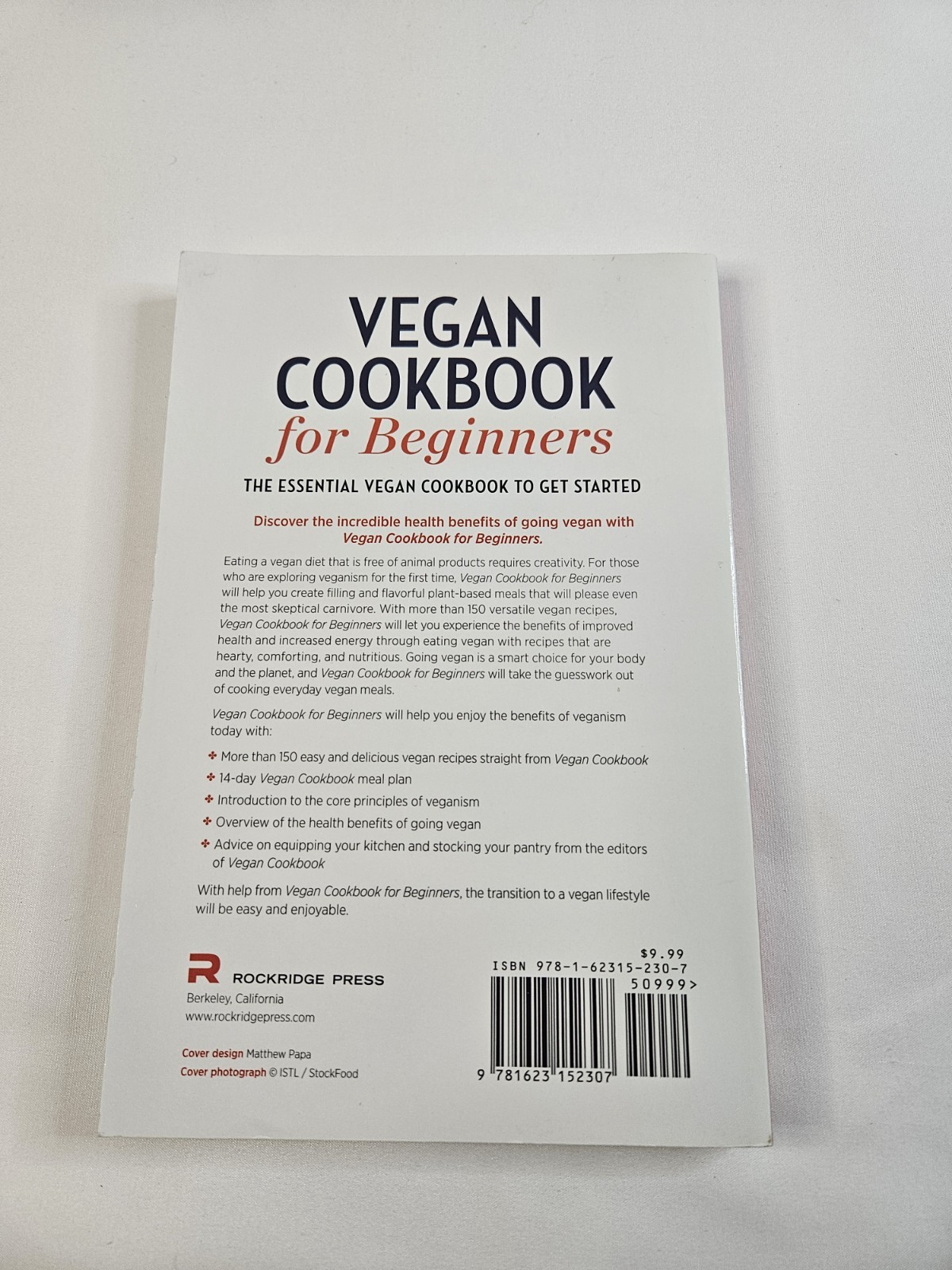 Rockridge Press Vegan Cookbook for Beginners Trade Paperback Cooking Plant-Based
