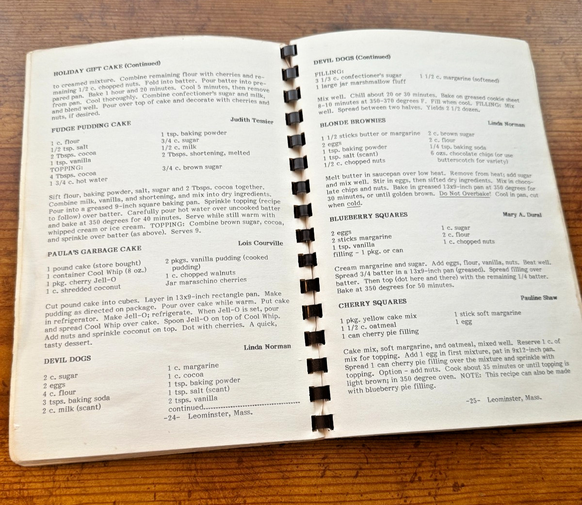 1967 Leominster MA Community Cookbook Cherished Recipes Massachusetts Church
