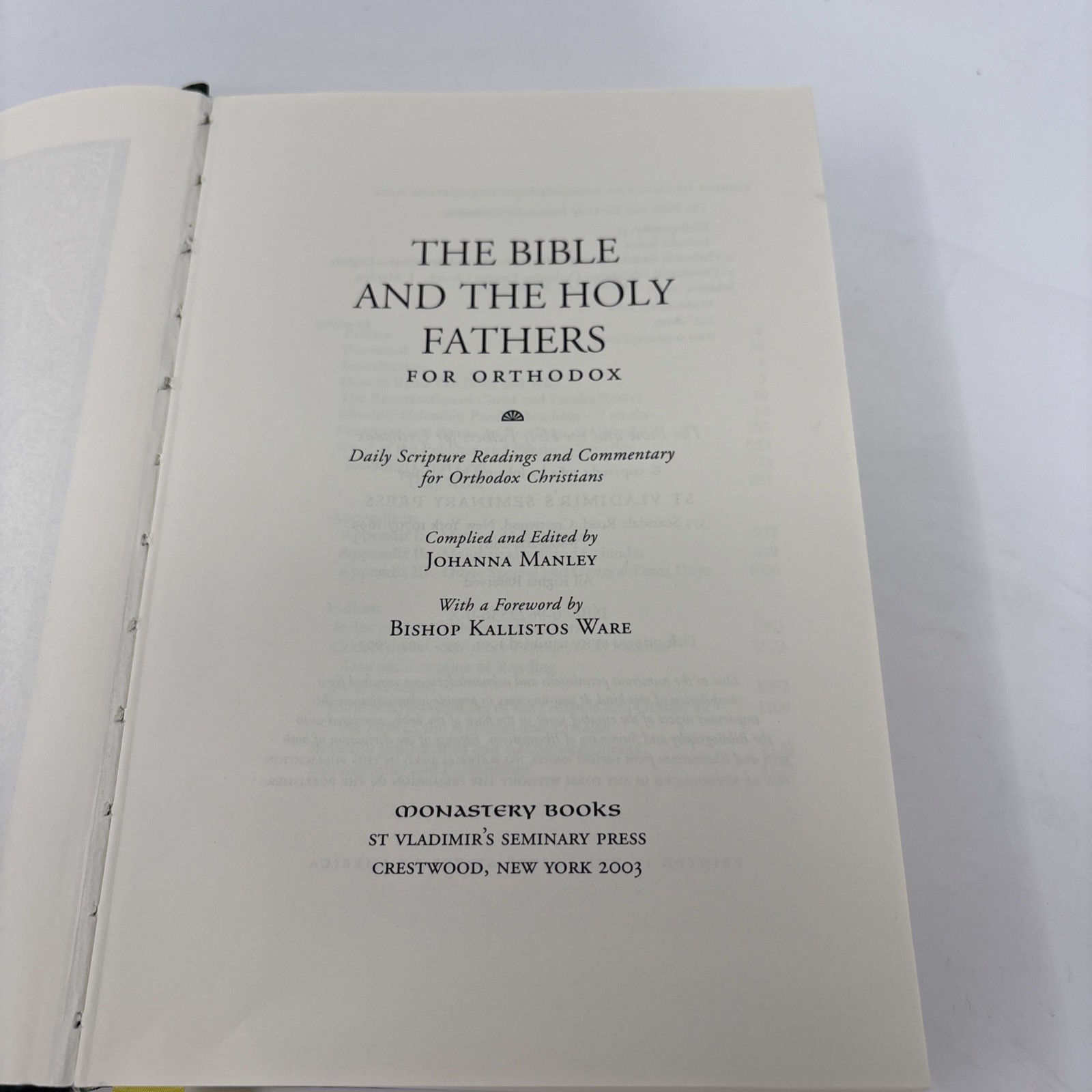 The Bible and the Holy Fathers for Orthodox: Daily Scripture Readings [HC]