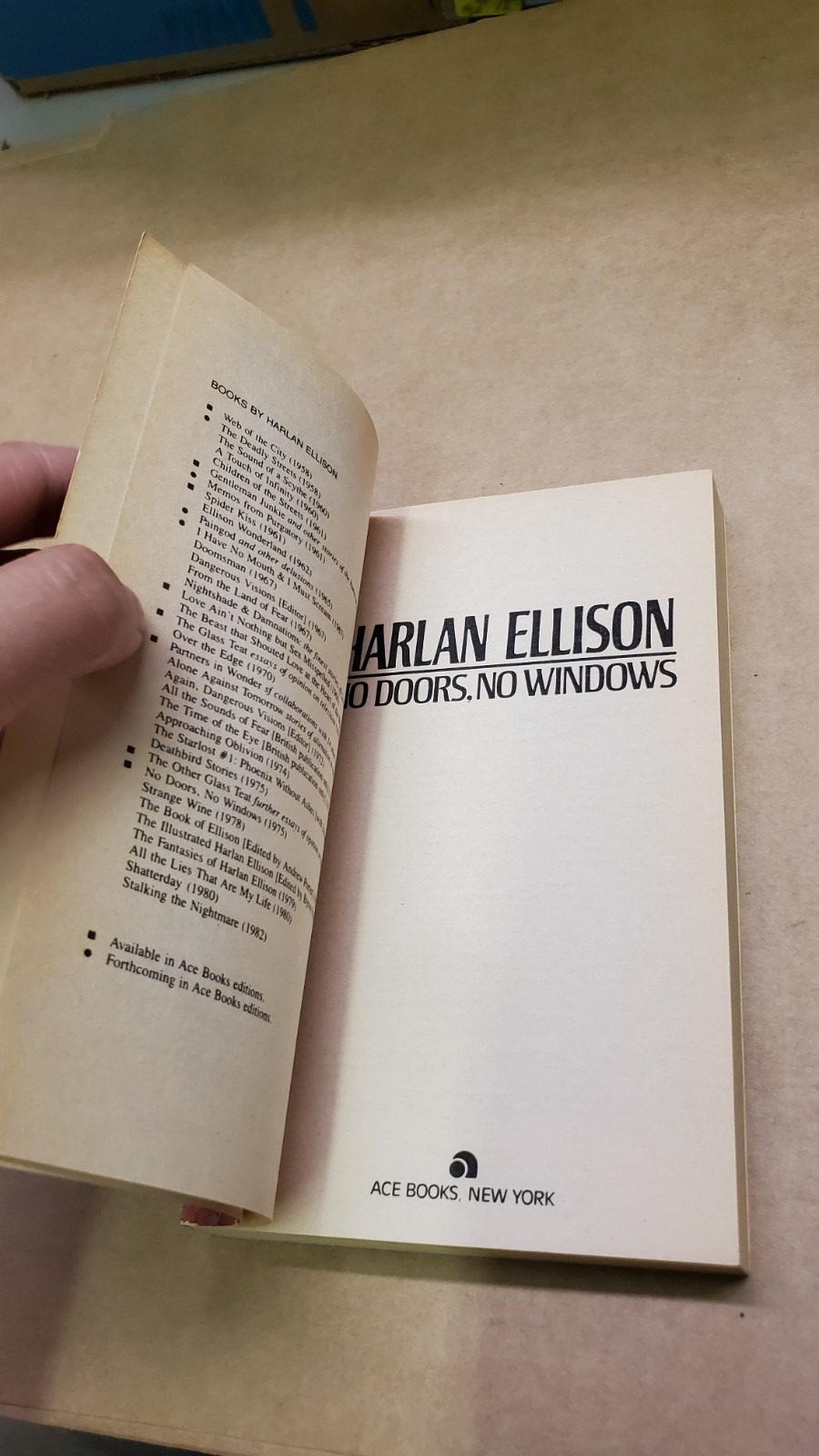 No Doors, No Windows By Harlan Ellison Ace First Printing 1983 Paperback
