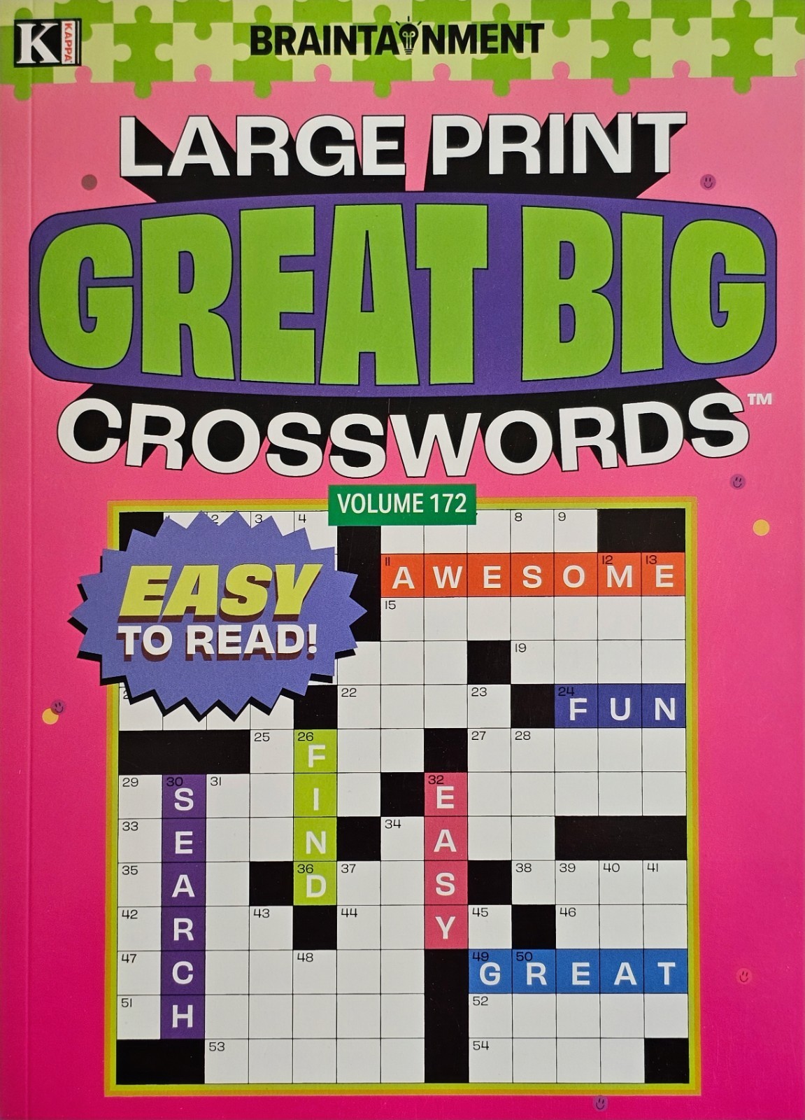 New 4 Large Print Great Big Crosswords Kappa Puzzle Books Vol# 169-172 Fun Hobby