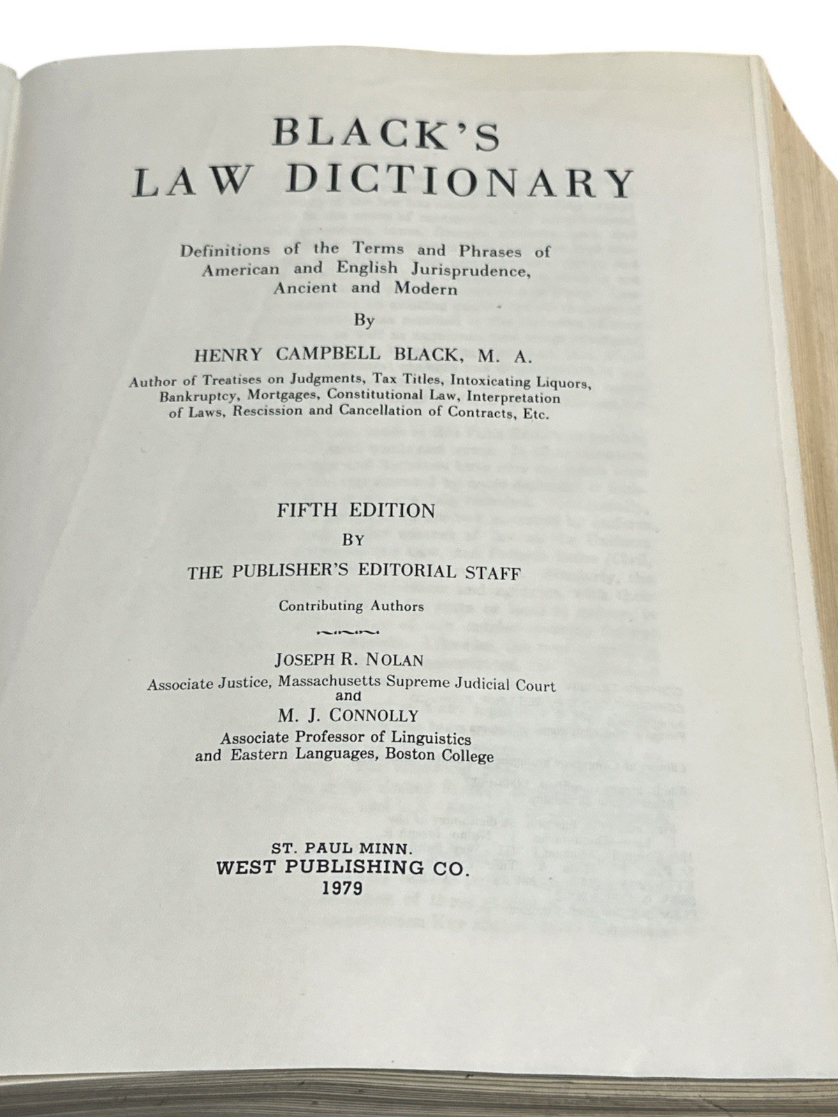 Black’s Law Dictionary With Pronunciations Fifth Edition (West, 1979) Hardcover