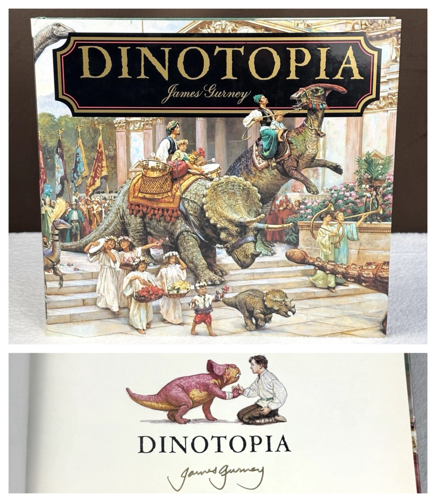 SIGNED! 1992 First Edition Dinotopia: A Land Apart from Time James Gurney Book
