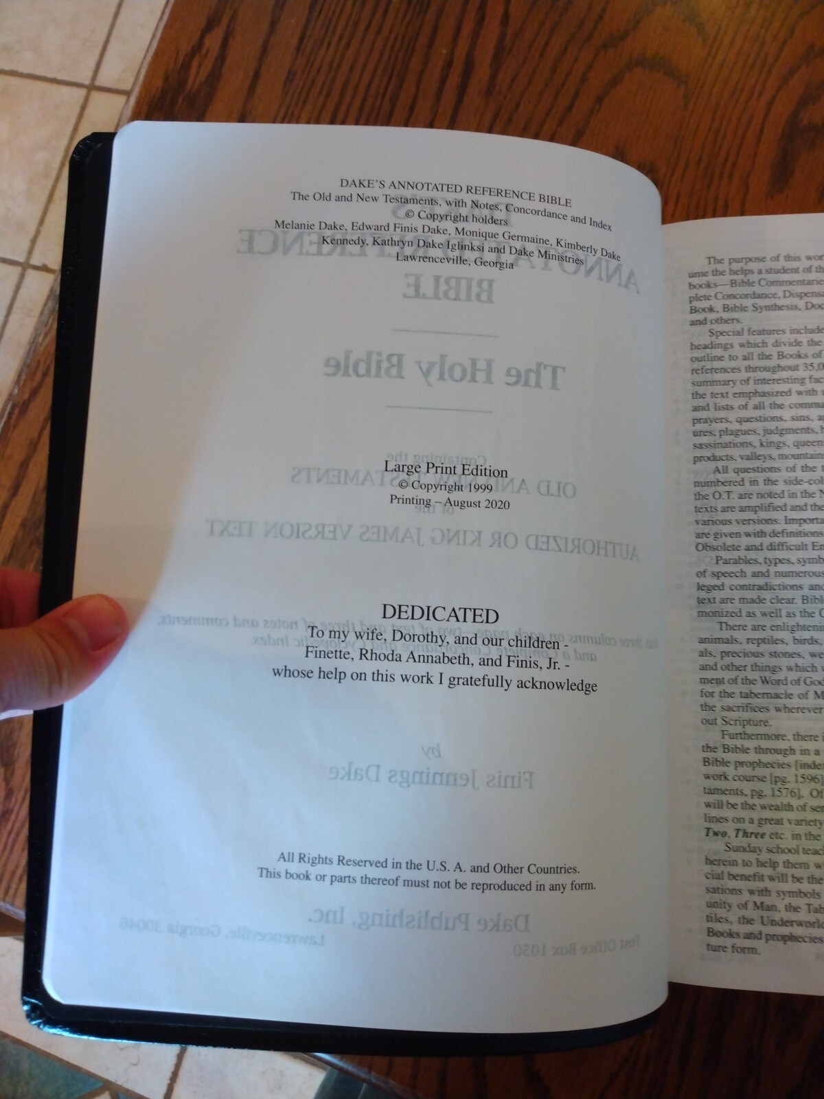 KJV Dake’s Annotated Reference Bible LARGE PRINT Black bonded Leather