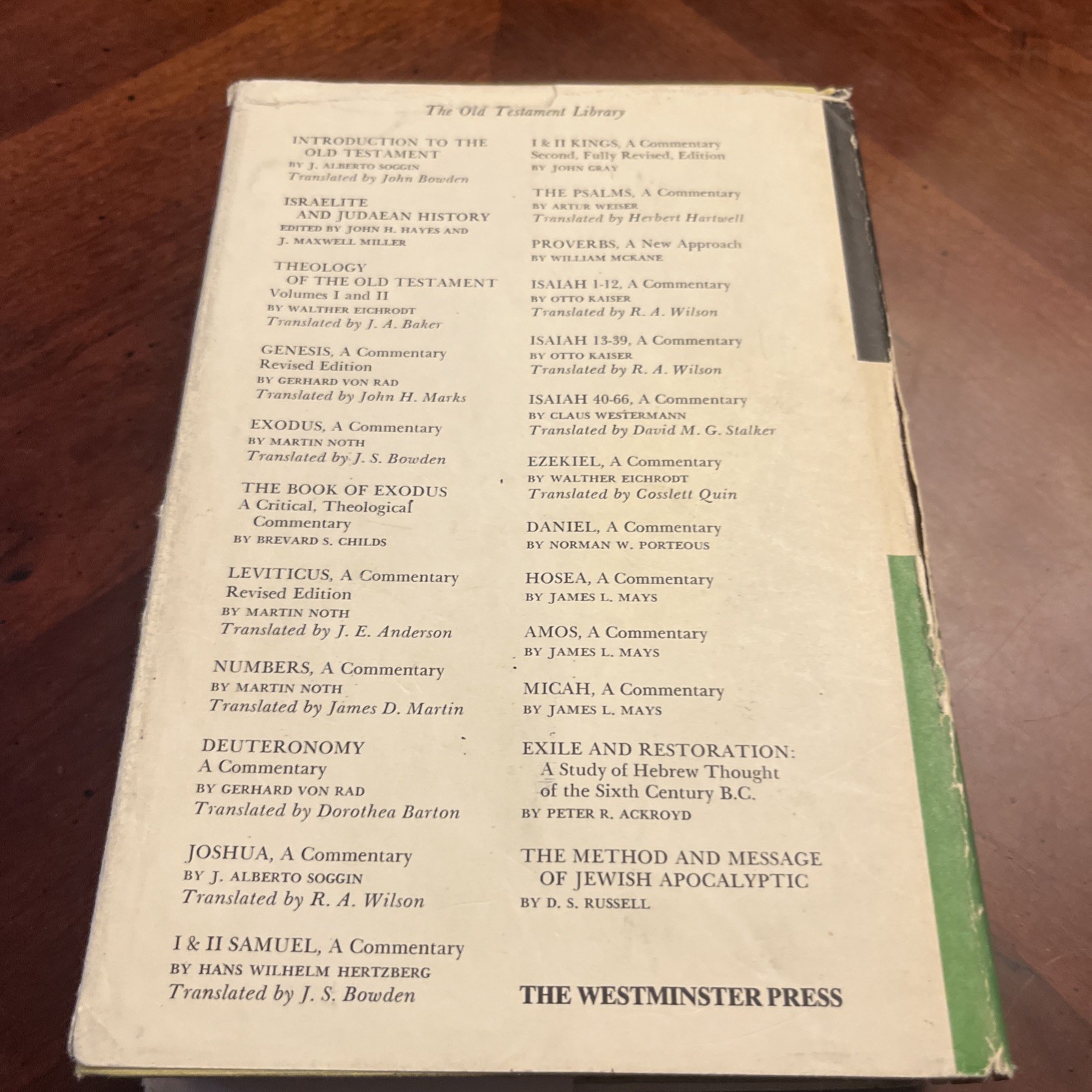 Old Testament Library Hardcover Israelite and Judaean history A3