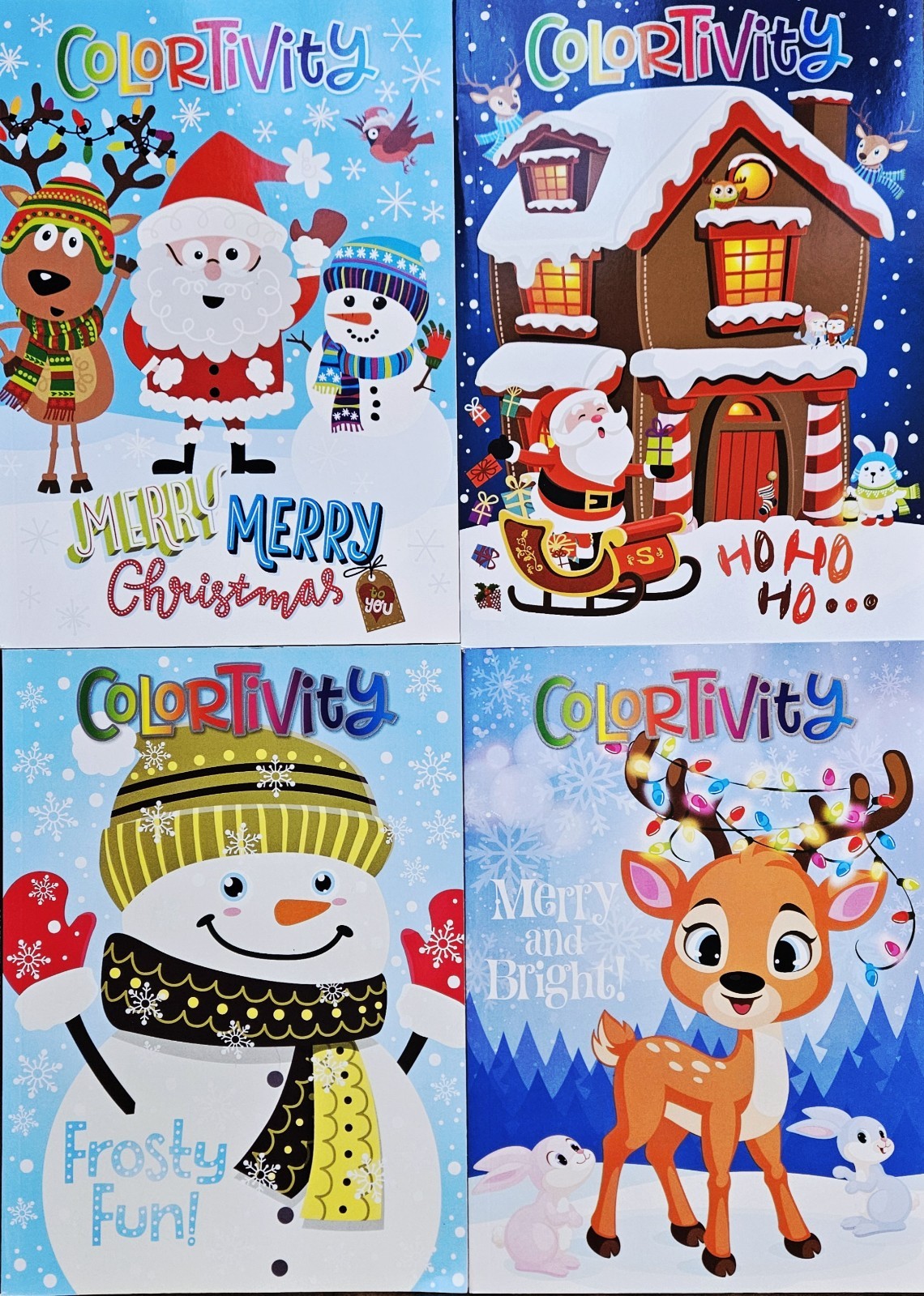 Holiday Christmas Colortivity Coloring & Activity Books Set Of 4 Brand New