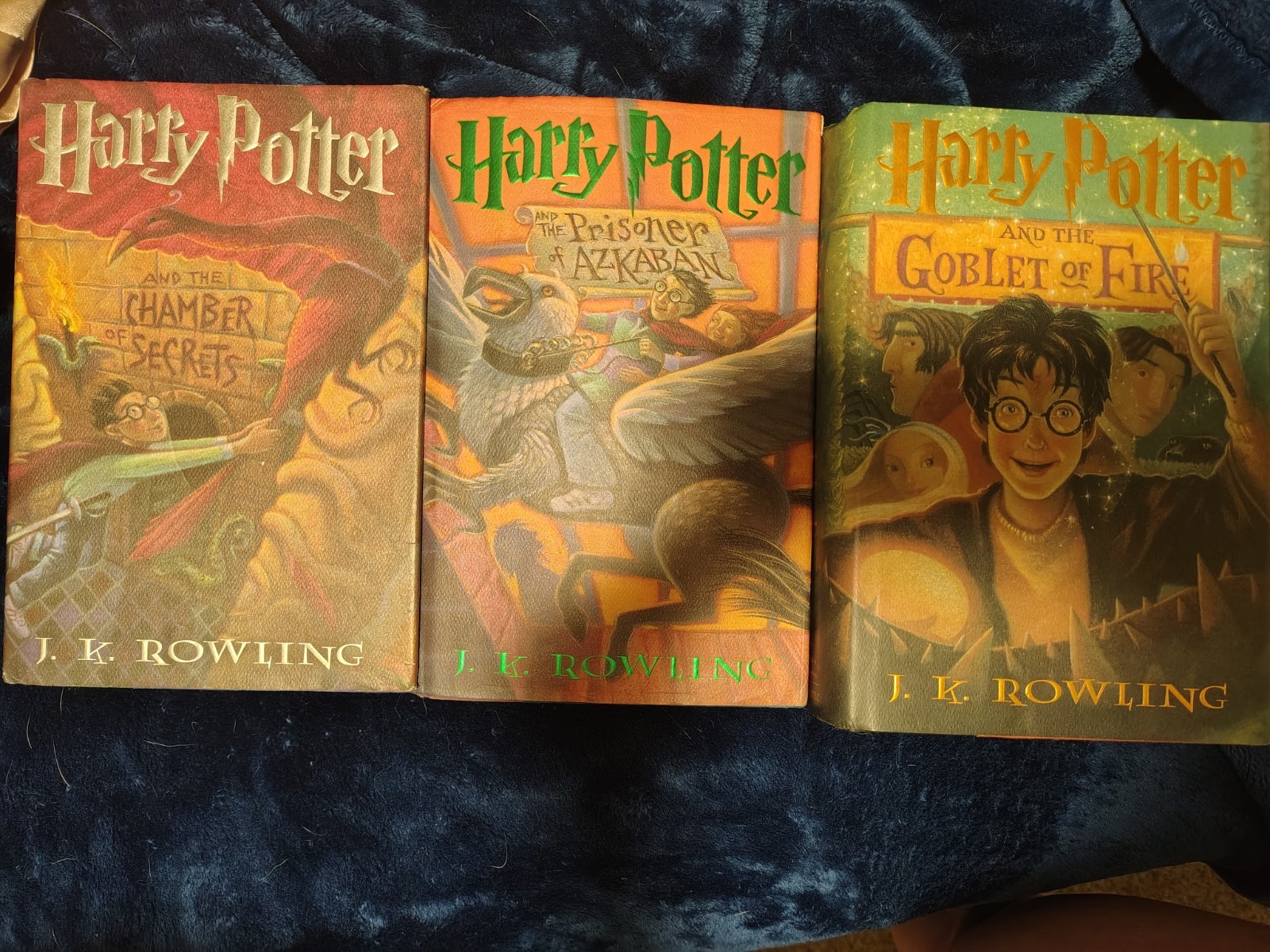 Harry Potter J.K. Rowling Hardcover 3-Book Set w/ Dust Jacket Scholastic