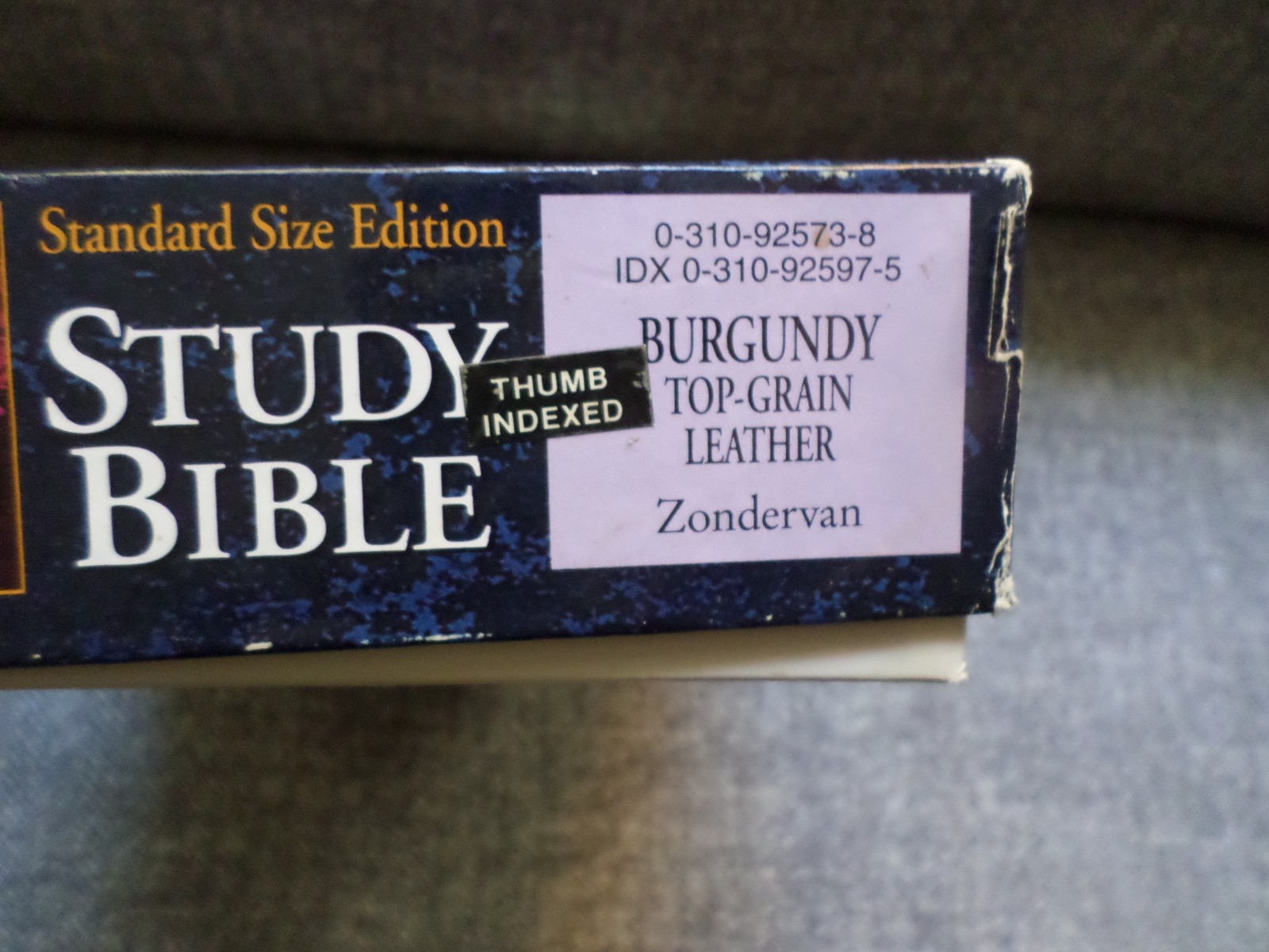 NIV Study Bible by Donald Burdick (1995, Hardcover) Standard Size Leather
