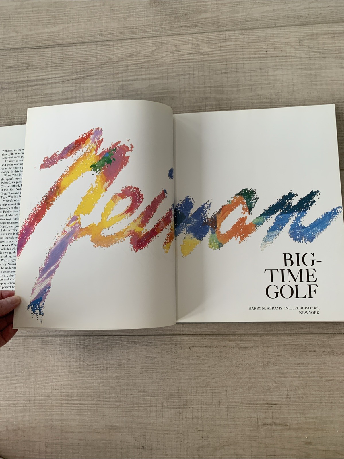 Leroy Neiman Signed Ist Ed 1992 HC Big Time Golf Full Color Famous Golfers New