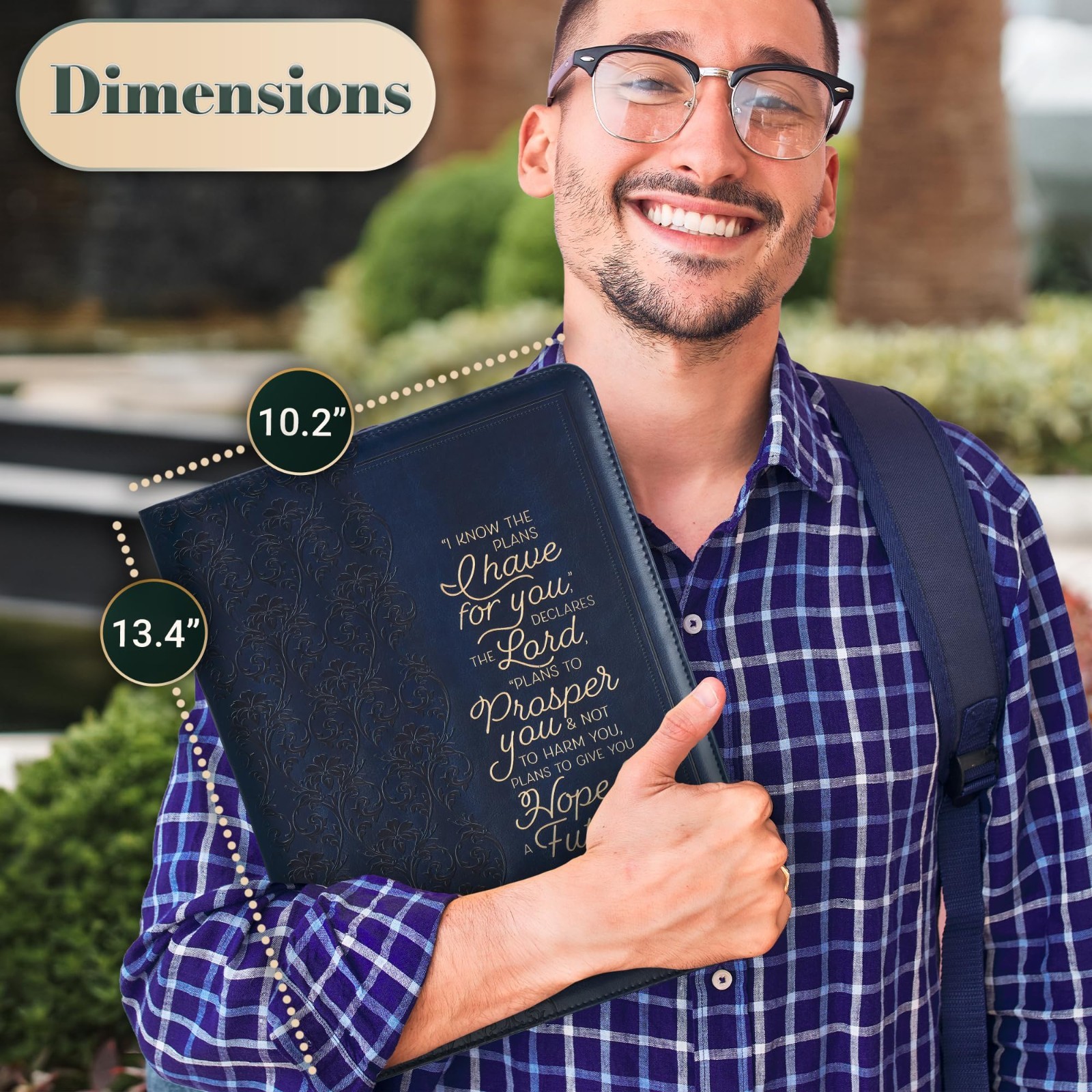 Vegan Leather Inspirational Scripture Portfolio for Women & Grads – Bible Verse,