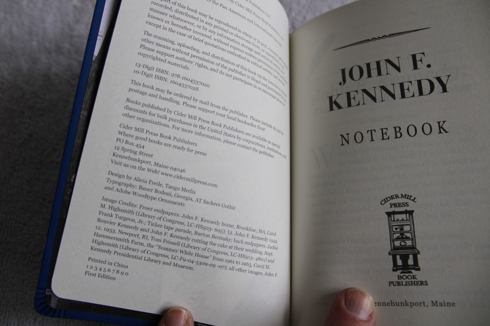 John F. Kennedy Notebook 2017 First Edition NEW with damage 4 1/4″ x 6 1/4″