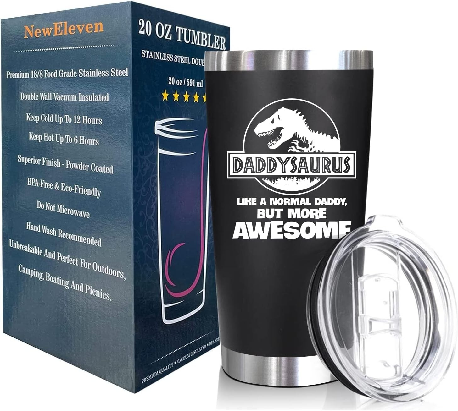 20 Oz Stainless Steel Tumbler for Dad – Leak-Proof Gift Idea with Double-Wall…