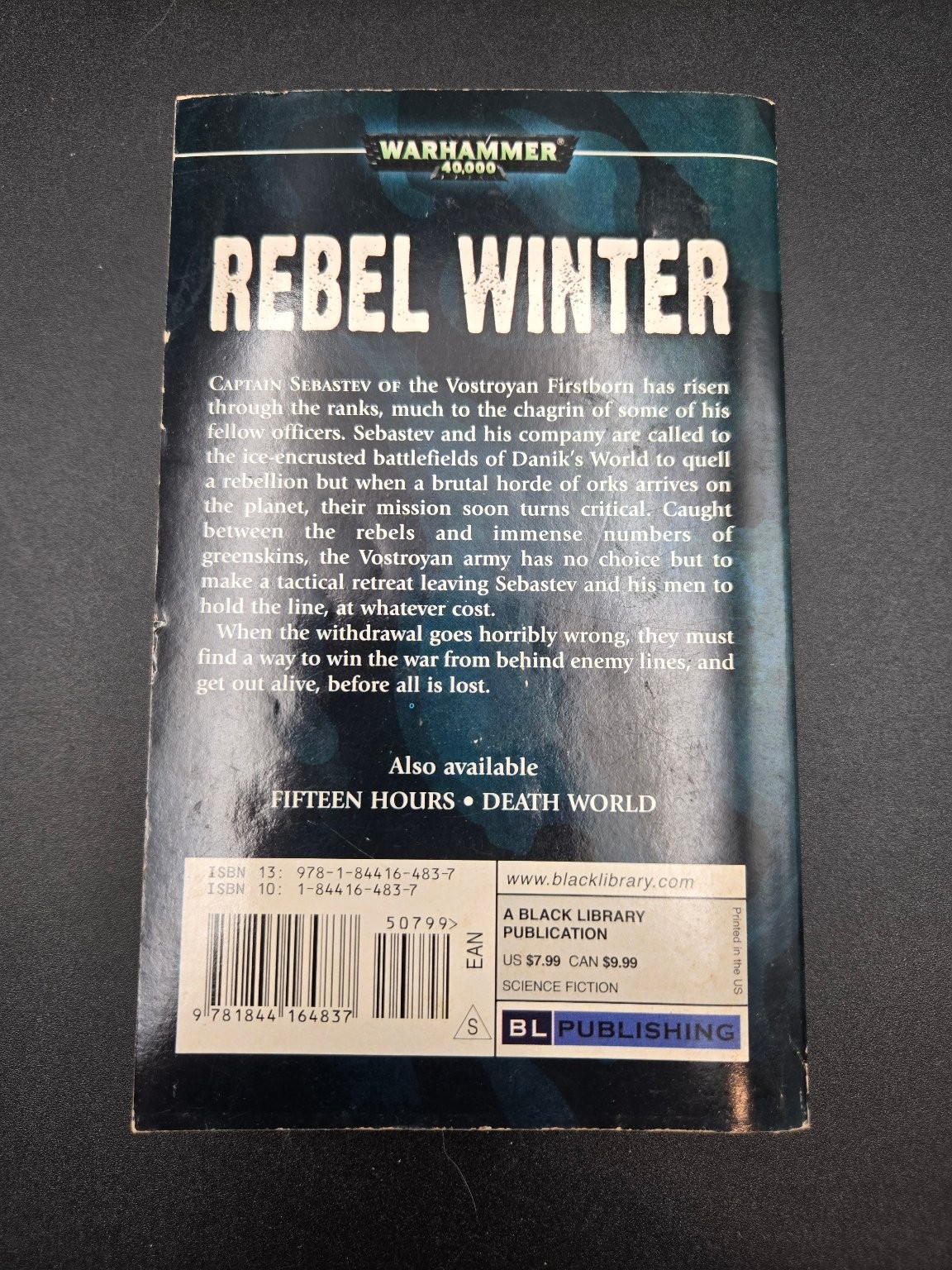 Rebel Winter Steve Parker Book Warhammer 40K Science Fiction Black Library 2007