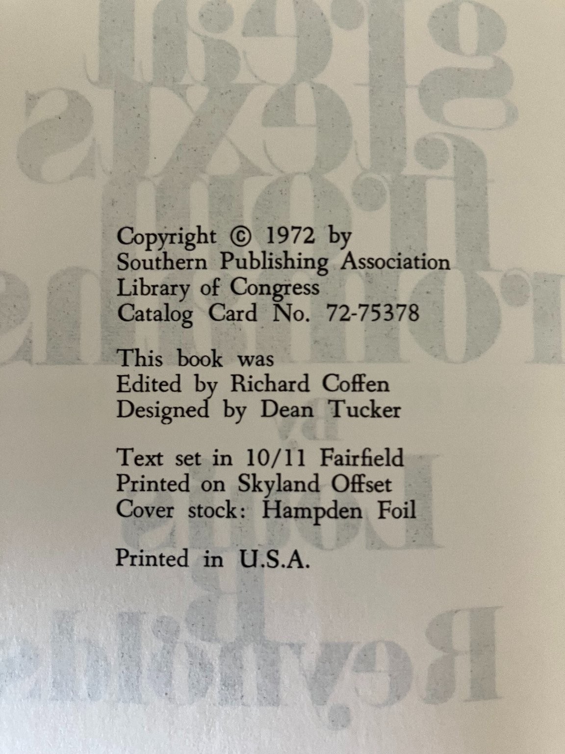 Great Texts From Romans Louis B. Reynolds 1972 Religious Christian Paperback