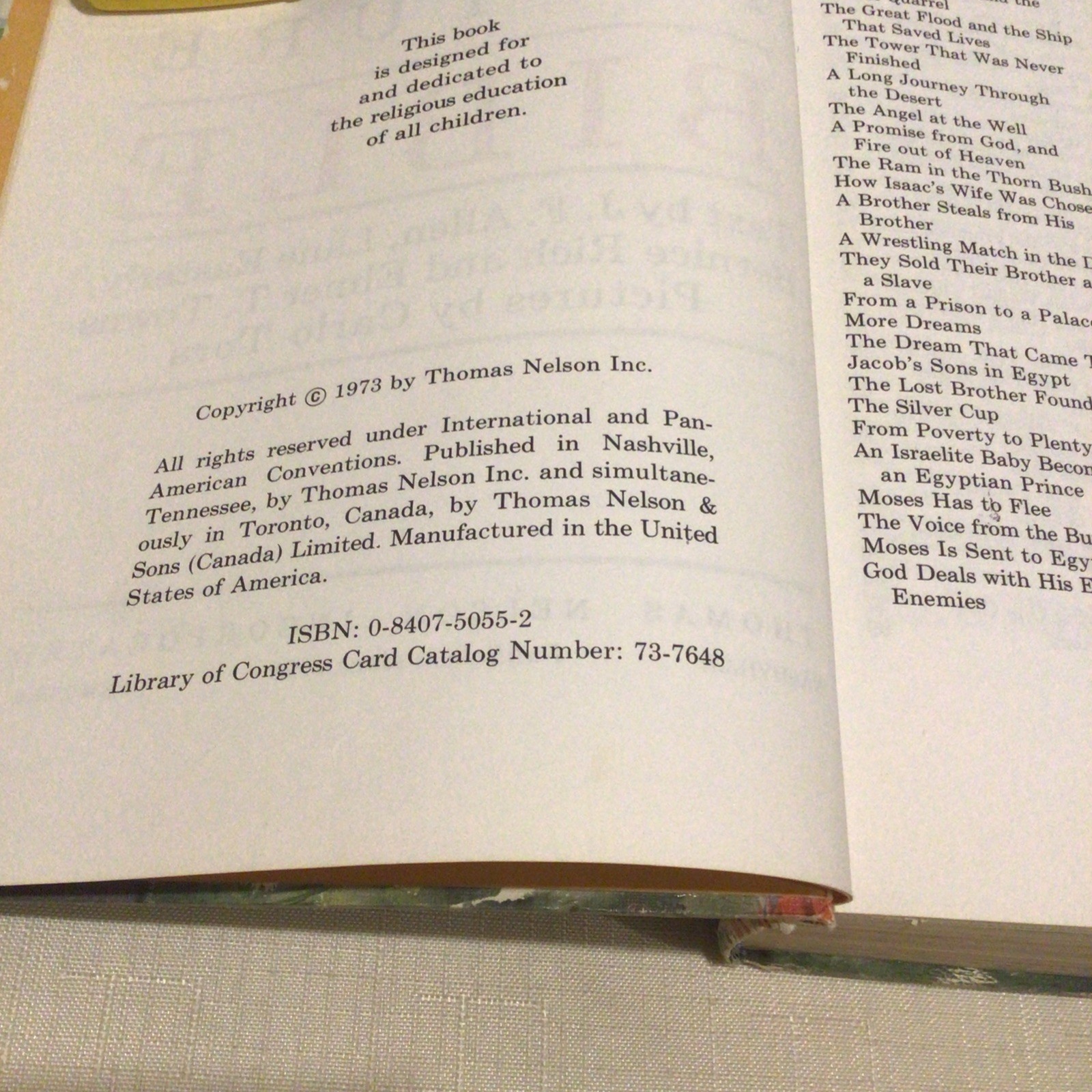 Nelson’s Picture Bible J. F. Allen 1973 Hardcover Children Religious Education