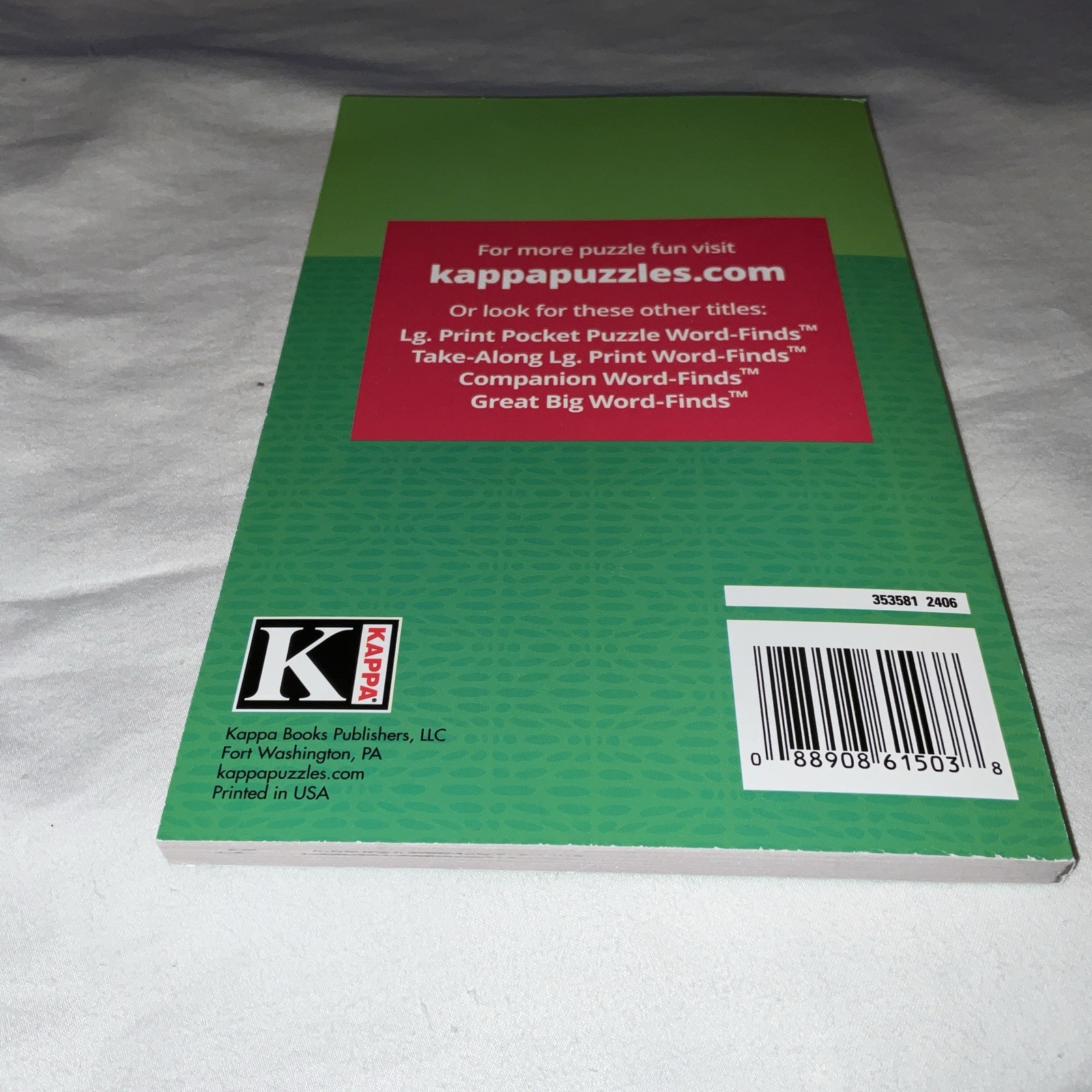 KAPPA Word-Find Pocket Puzzle Volume 252 Pages 129 W/ 58 Puzzles Large Print NEW