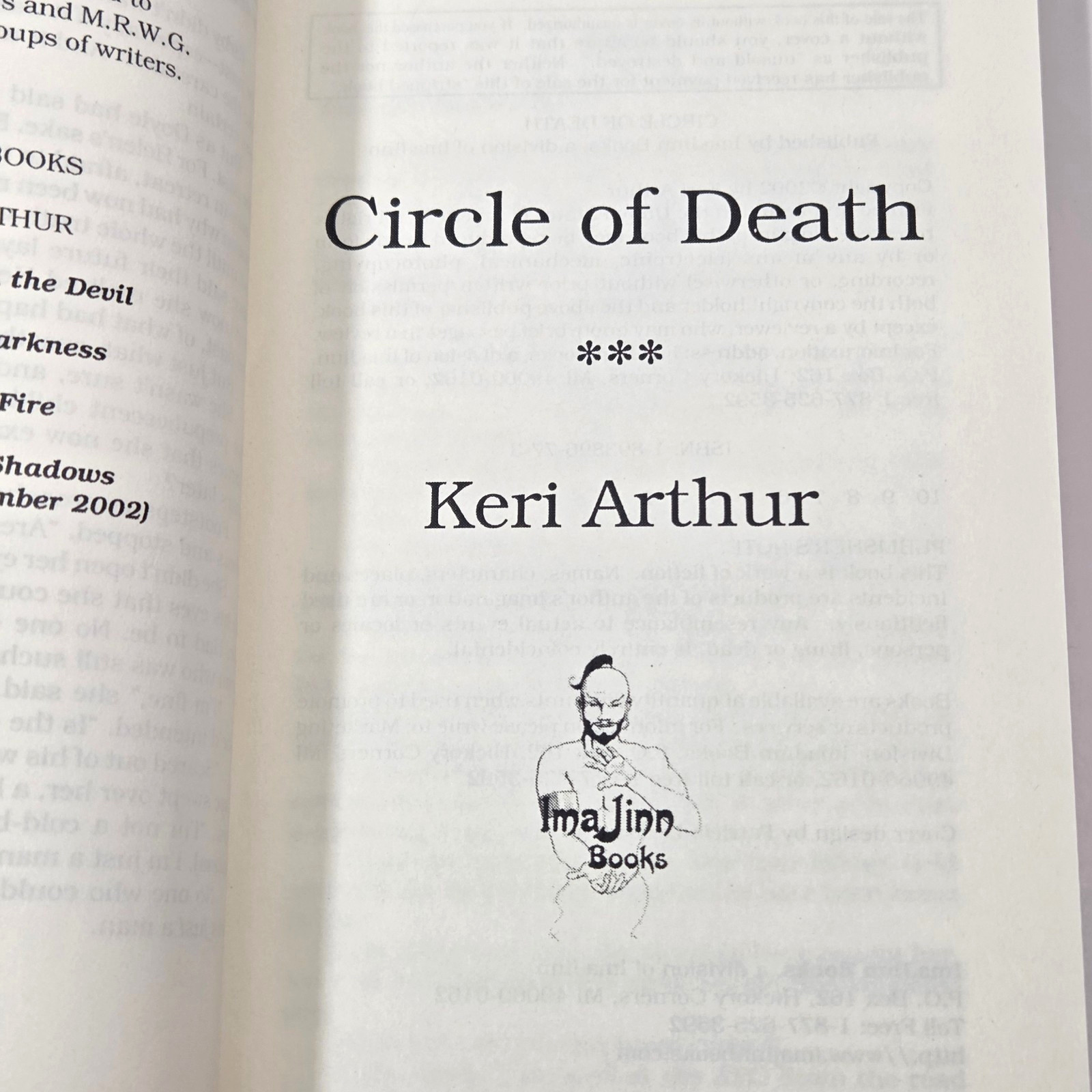 Damask Circle Series 3 Book Set Keri Arthur Imajinn Trade PB First Ed 1st Print