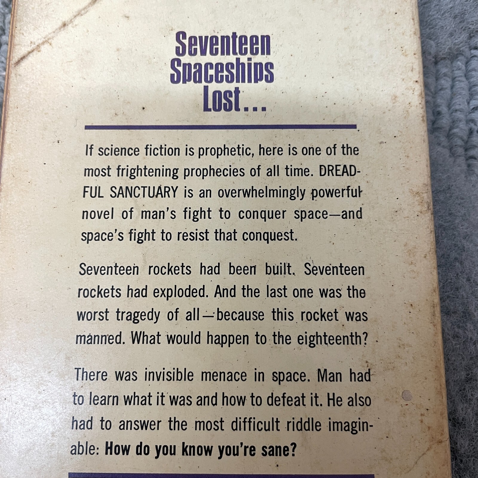 Dreadful Sanctuary Science Fiction Paperback Book by Eric Frank Russell 1963