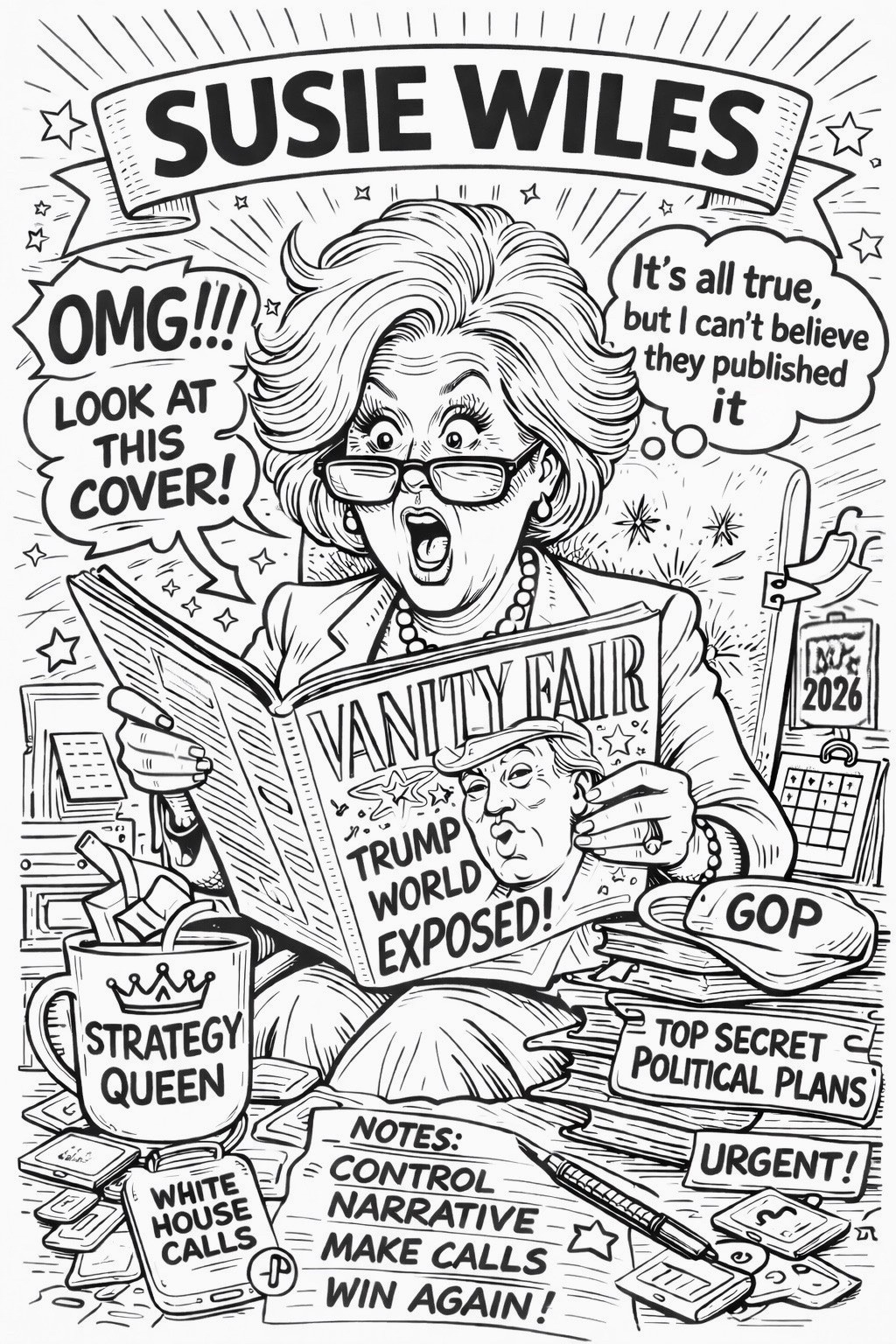 Political Adult Coloring Book And Paper dolls, Selfcare, Political Gift, Funny
