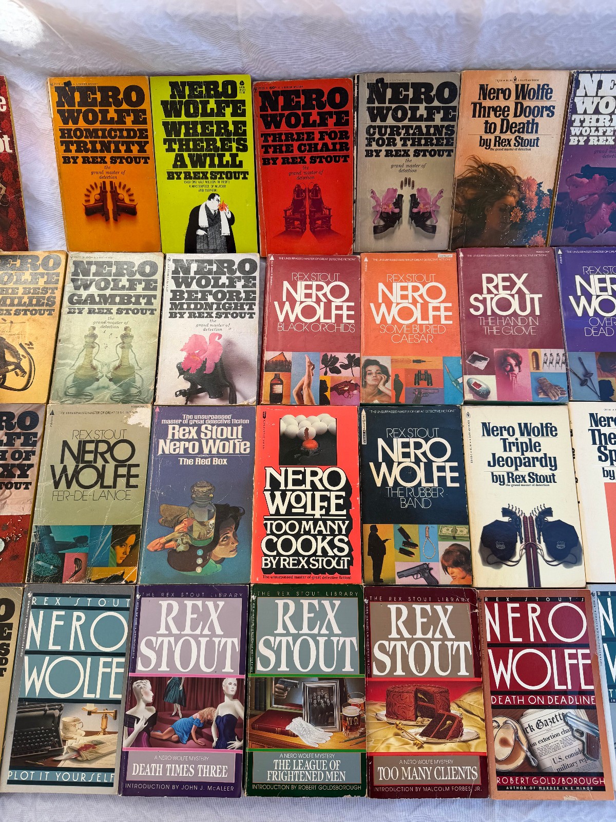 Rex Stout Lot of 39 Paperback Books Mysteries Nero Wolfe Vintage detective 1980s