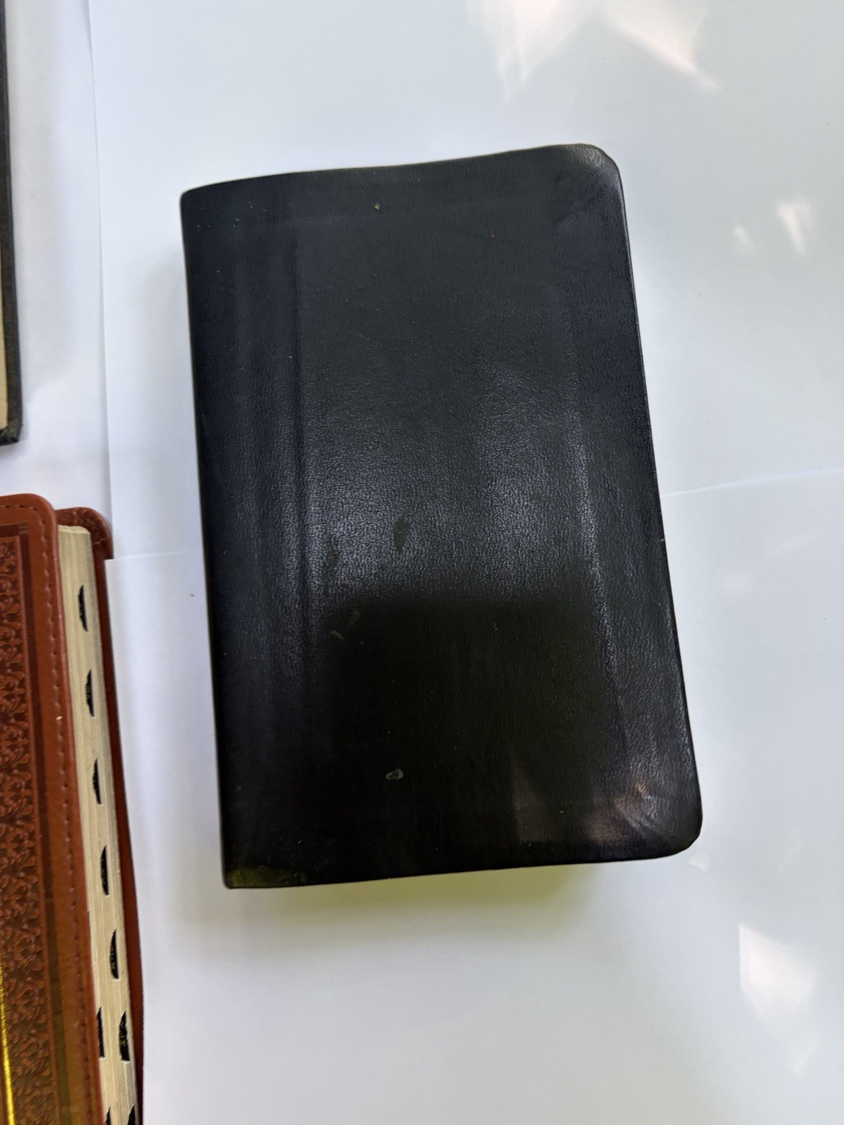 Lot 3 Bibles Leather Vtg King James + ABR + Compact Thinline Go Anywhere Black
