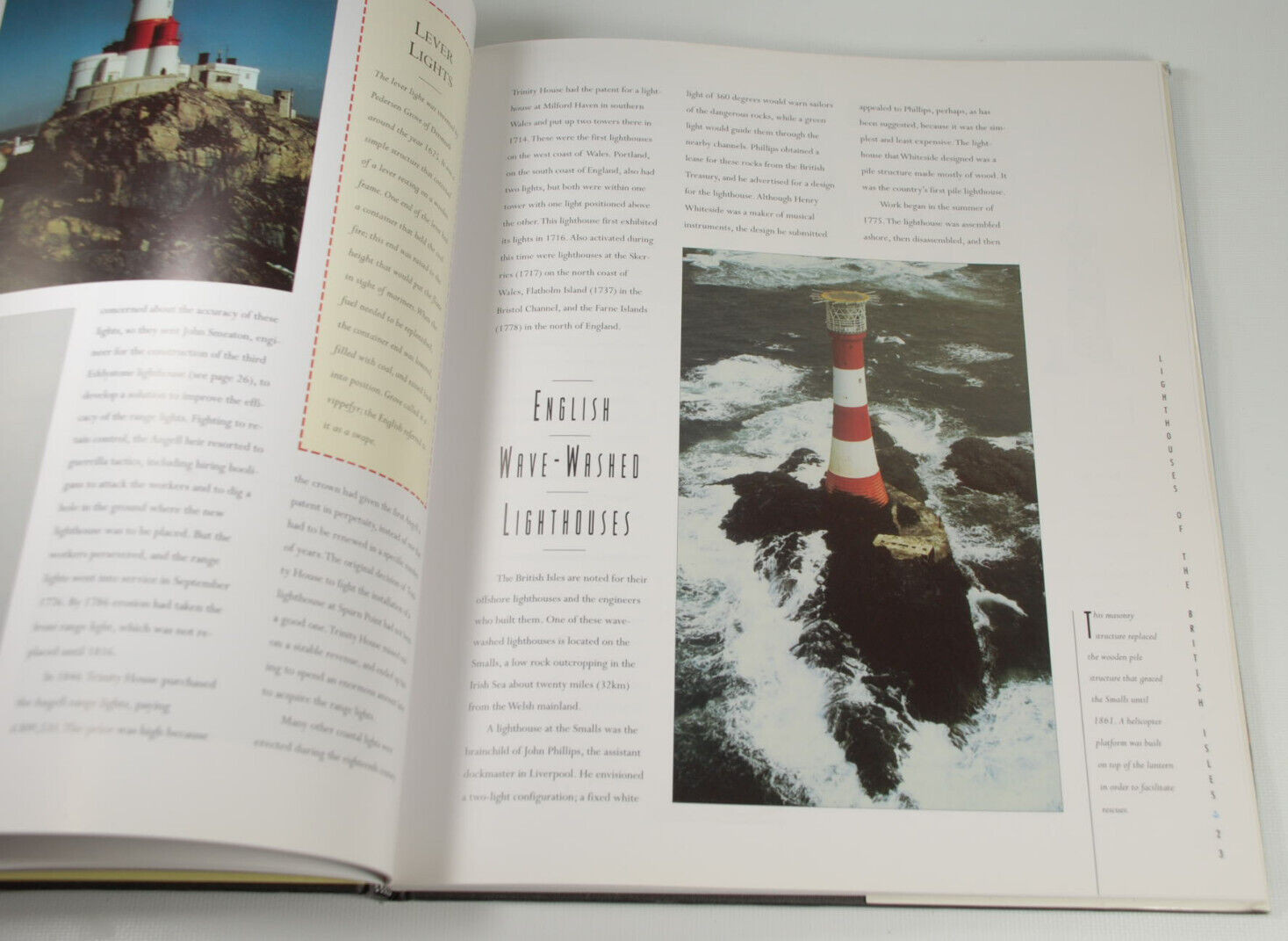 Lighthouses LARGE 12.5 x 11 in HARDCOVER by F. Ross Holland – 1995 Metro Books