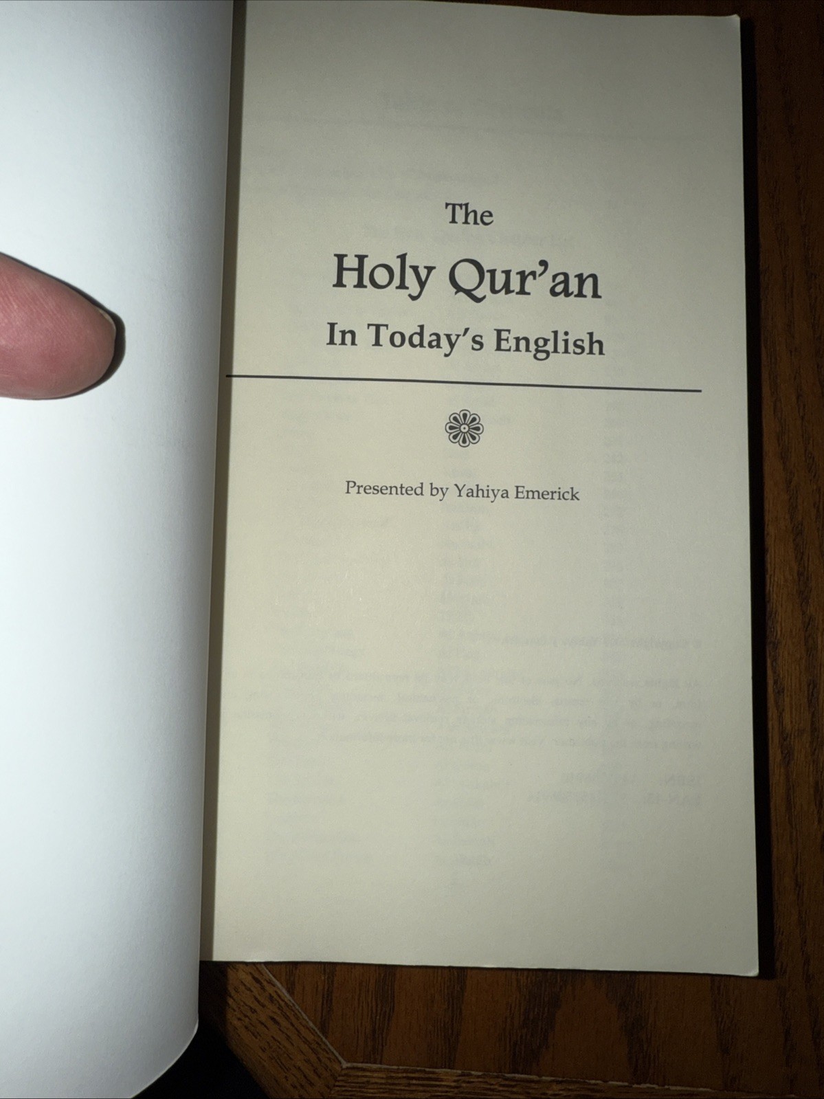 Holy Qur’an in Today’s English by Yahiya Emerick (2000, Trade Paperback)