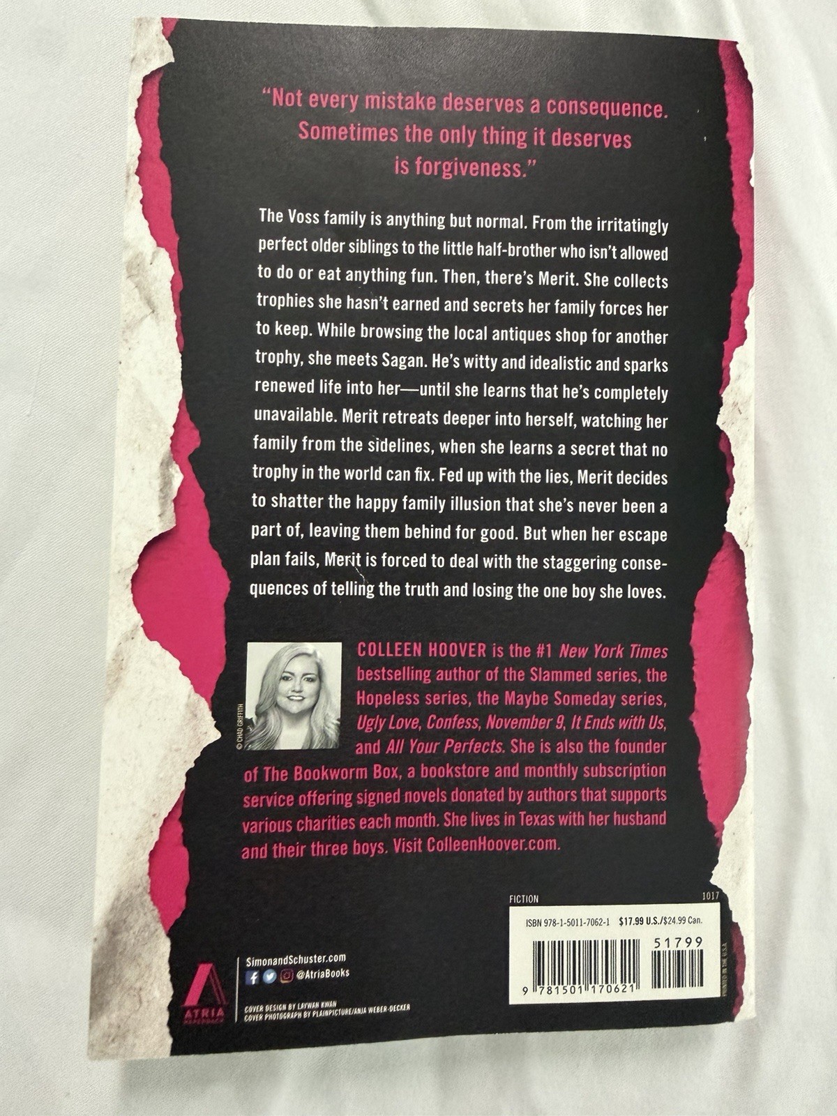 Without Merit : A Novel by Colleen Hoover (2017, Trade Paperback)