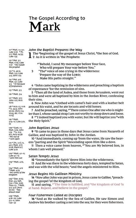 NKJV Single Column Reference Bible, Comfort Print, Black Hardcover, Red Letter