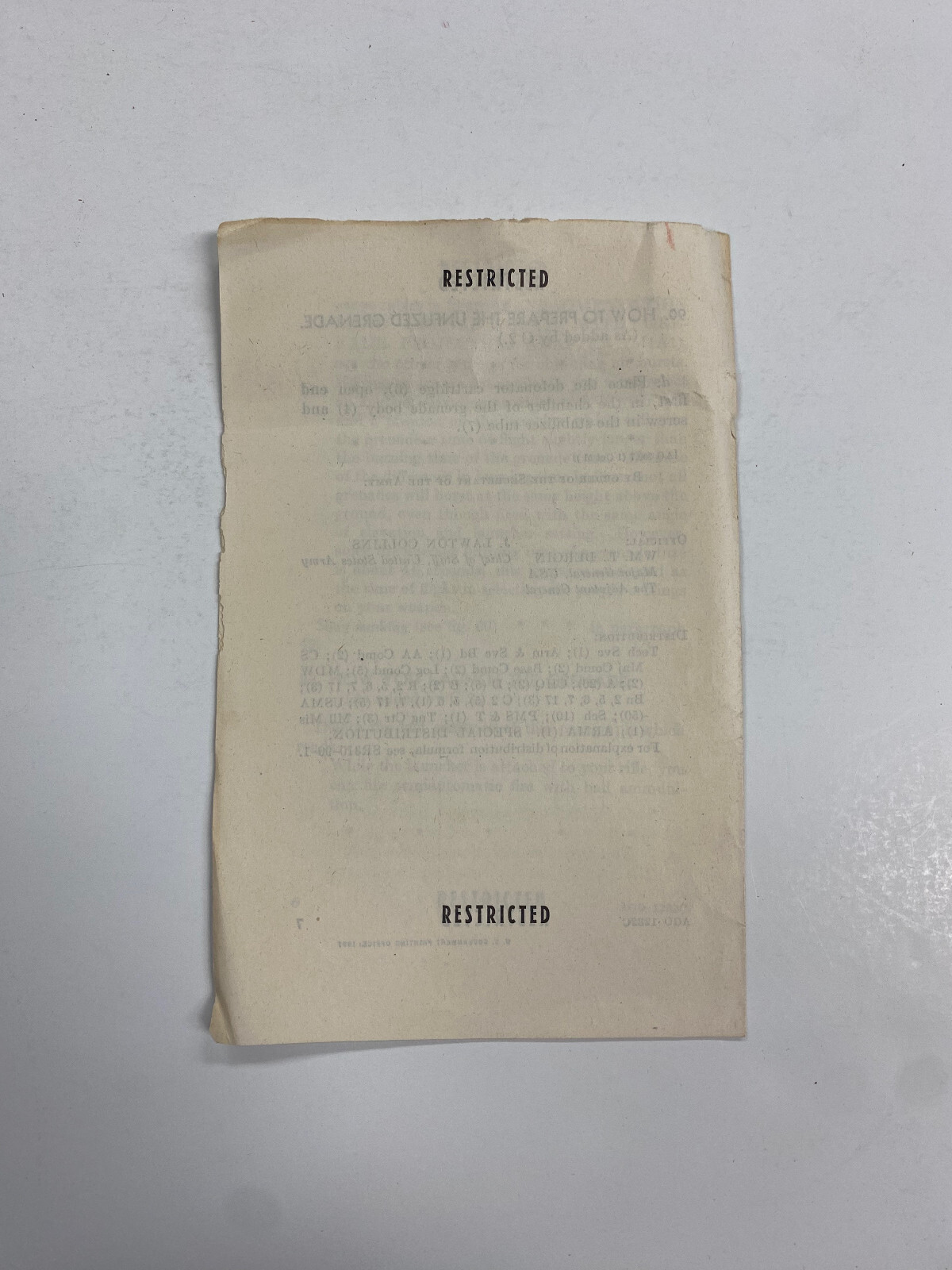 OE18) United States US Army Hand and Rifle Grenades Cold War Era 1951 PB