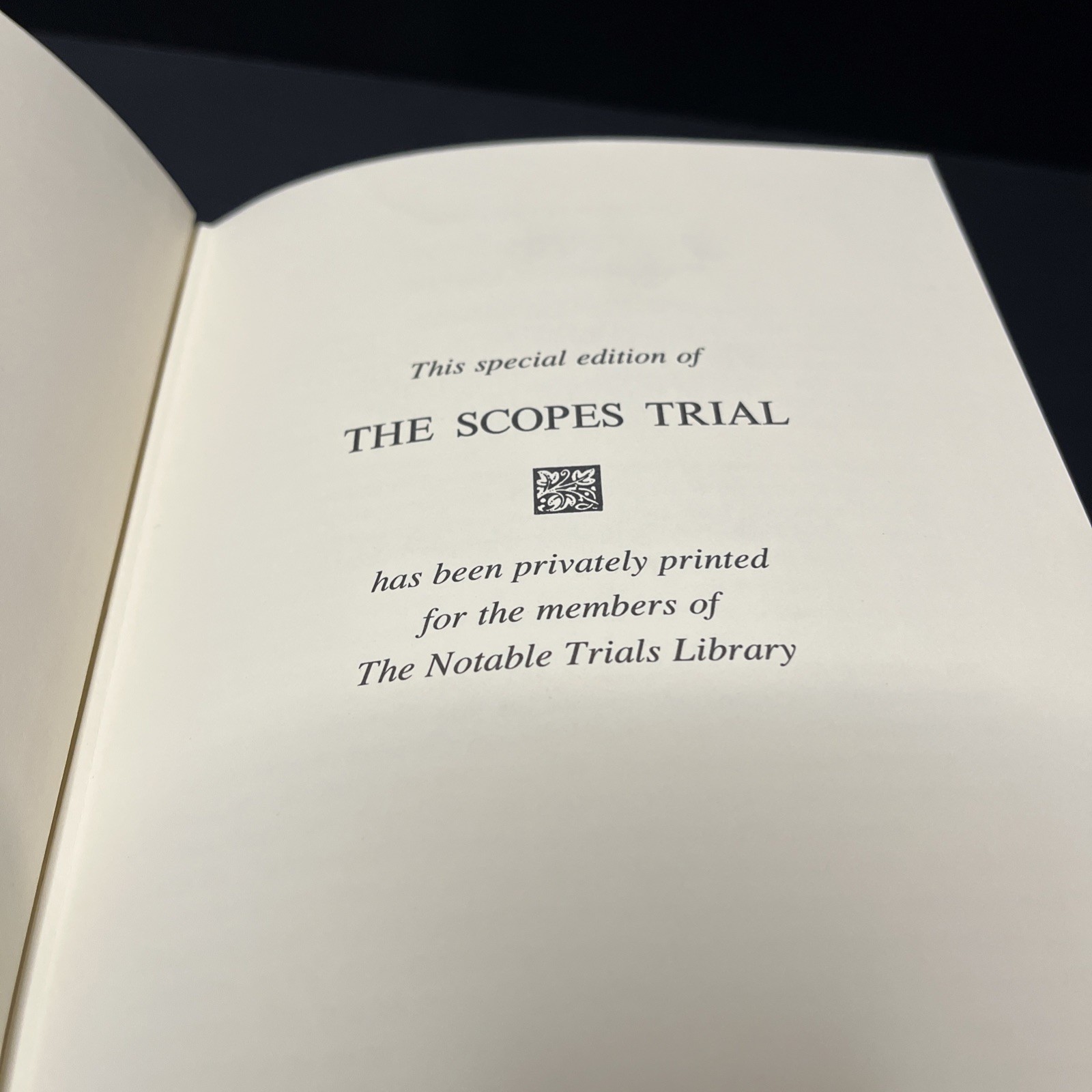 The Scopes Trial Special Ed 1990 The Notable Trials Library Intro A Dershowitz