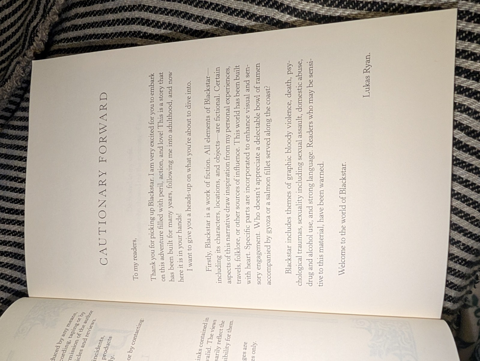 Blackstar Book by Lukas Ryan Softcover Signed Autographed Archway Publishing