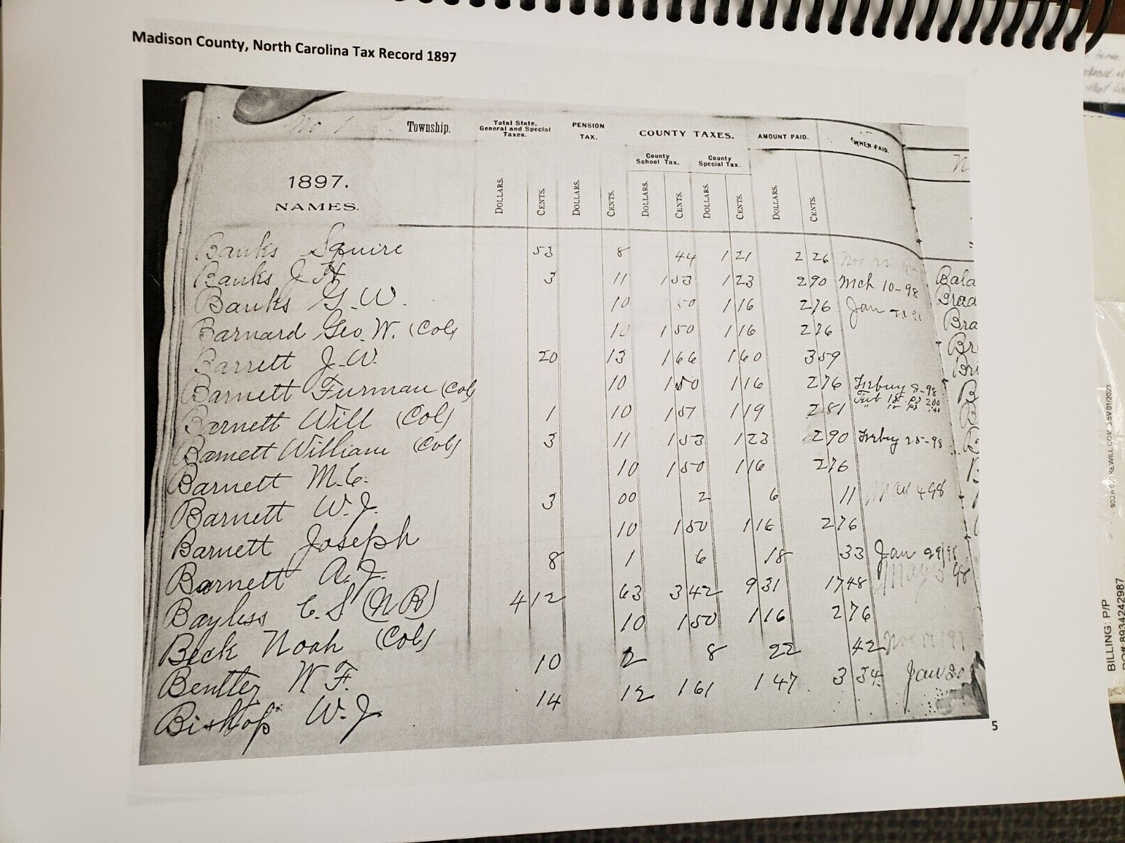 Madison County, North Carolina 1897 TAX RECORDS 2023 Genealogy Book, 297 pages