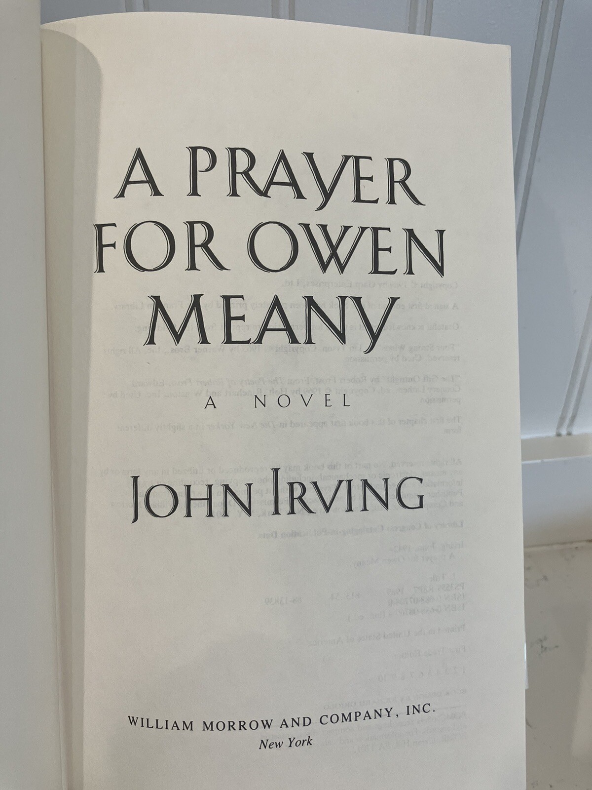 John Irving Hardcover First Editions: Prayer For Owen Meany/Cider House Rules.
