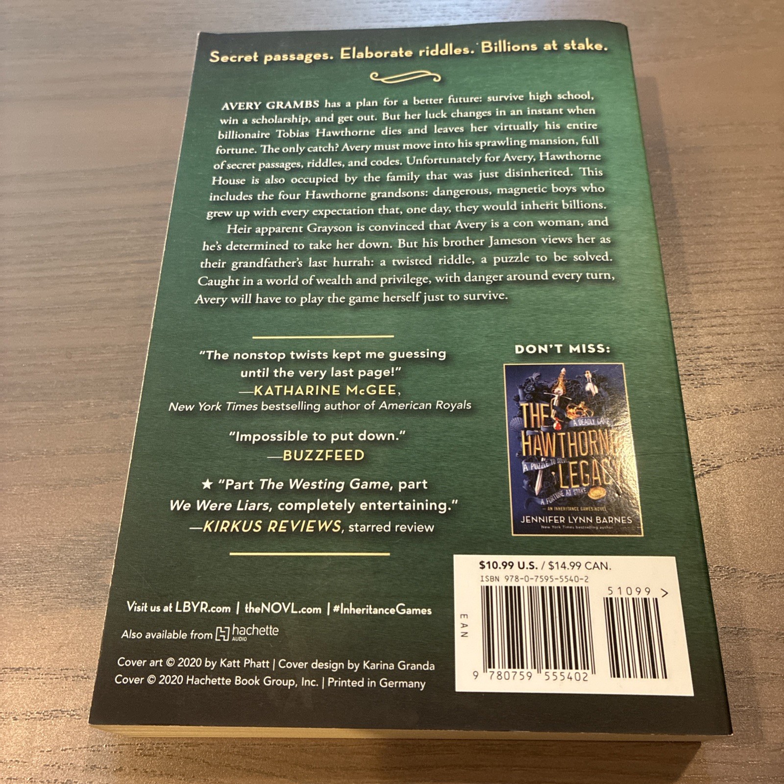 The Inheritance Games by Jennifer Lynn Barnes (2021 Trade Paperback) Young Adult