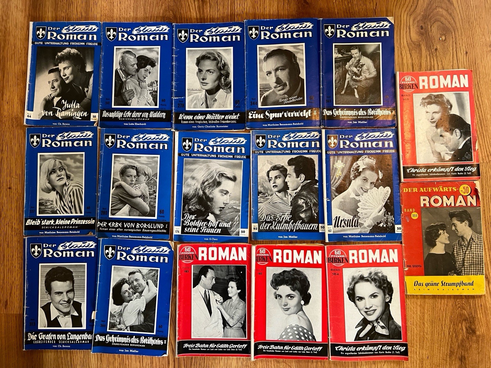 17 Vintage German Language Romance Novels 1980’s-1990’s Der Blaue, Birken Roman