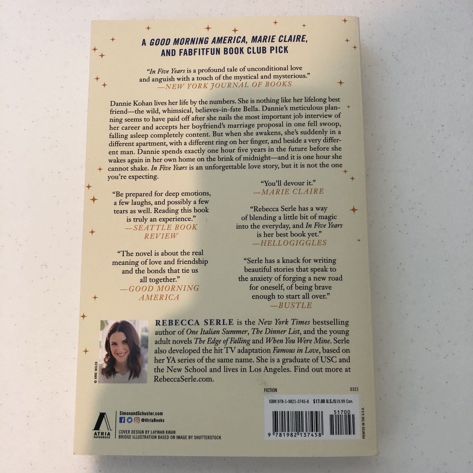 In Five Years A Novel by Rebecca Serle GMA Book Club Paperback Book