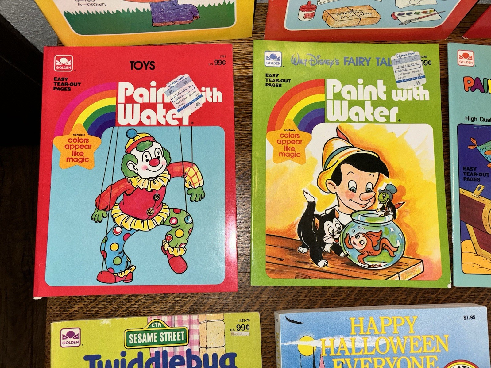 Vtg Variety Coloring Activity Stickers Creative Golden Book Lot Disney Sesame