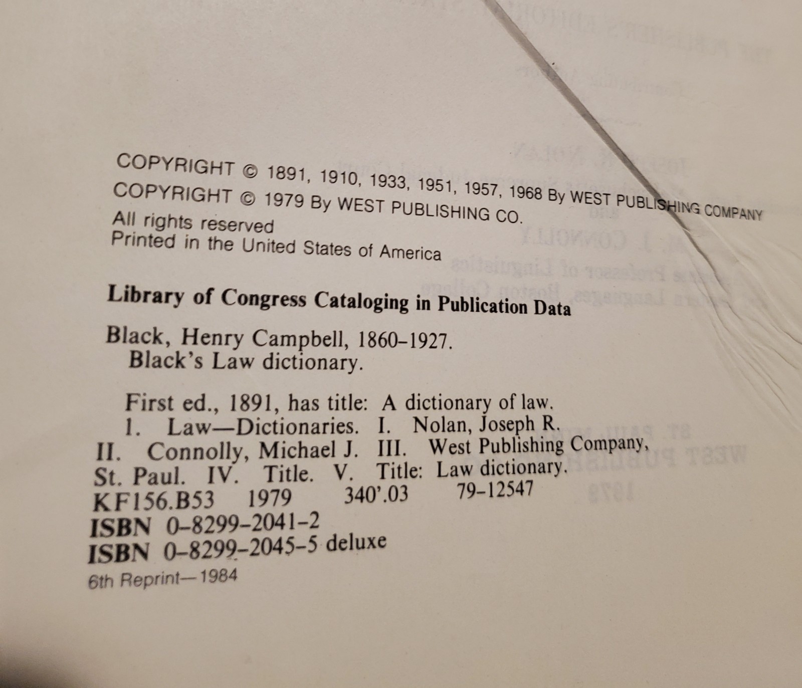 Black’s Law Dictionary — 5th Edition by Henry Campbell Black (1979).