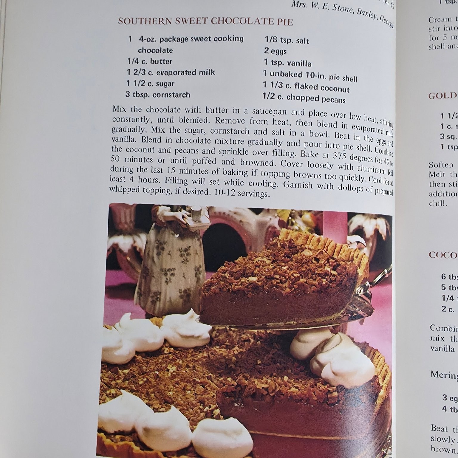 The Desserts Cookbook Southern Living 1971 Vintage Hardcover Recipes