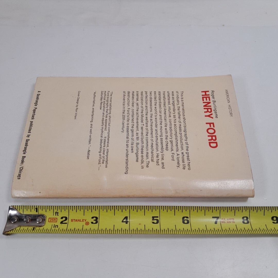 Henry Ford by Roger Burlingame, Paperback, 194 Pages