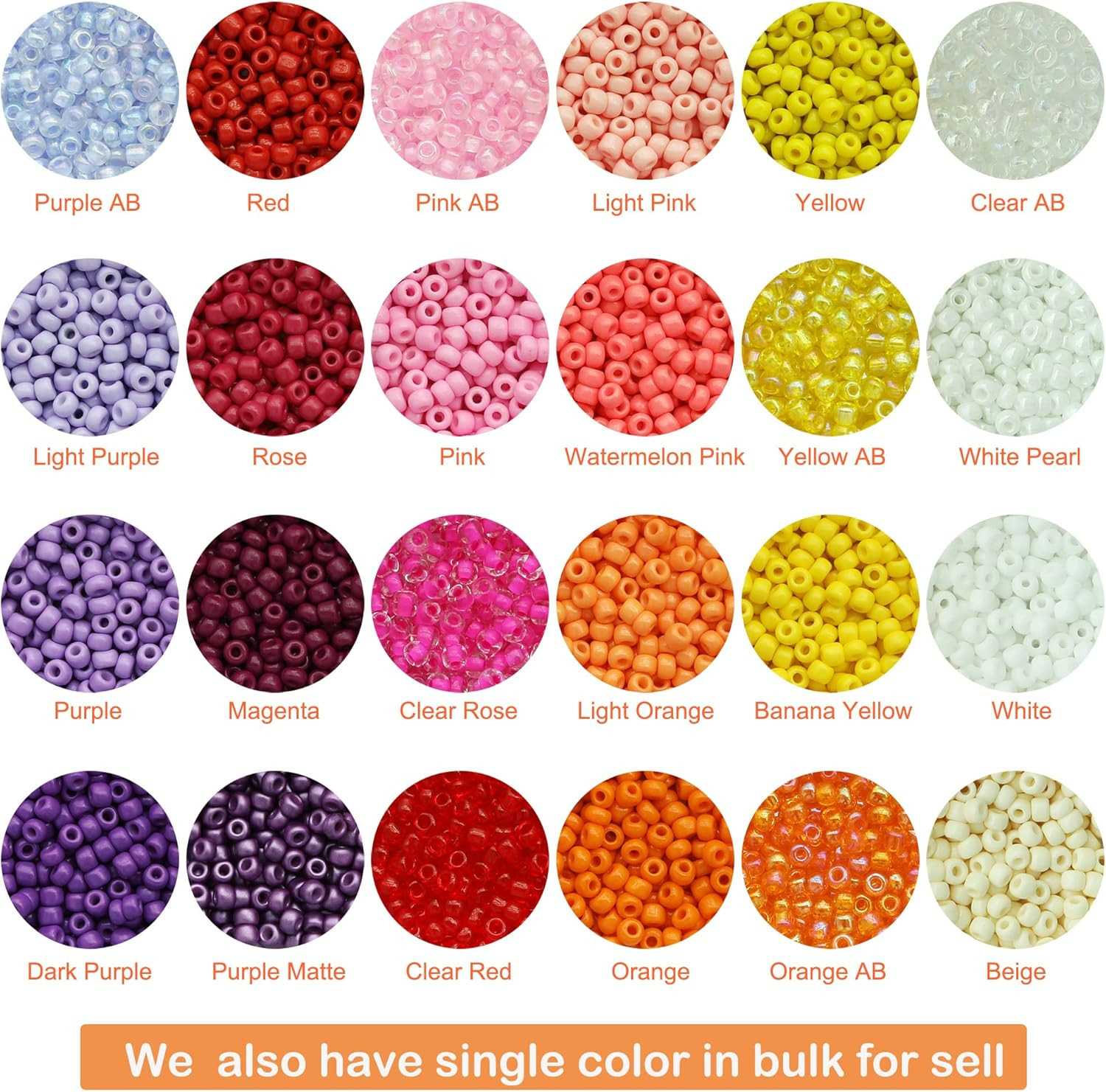 Cuentas de vidrio 8/0 de 3 mm 48 colores en caja aproximadamente 16 800 unidades