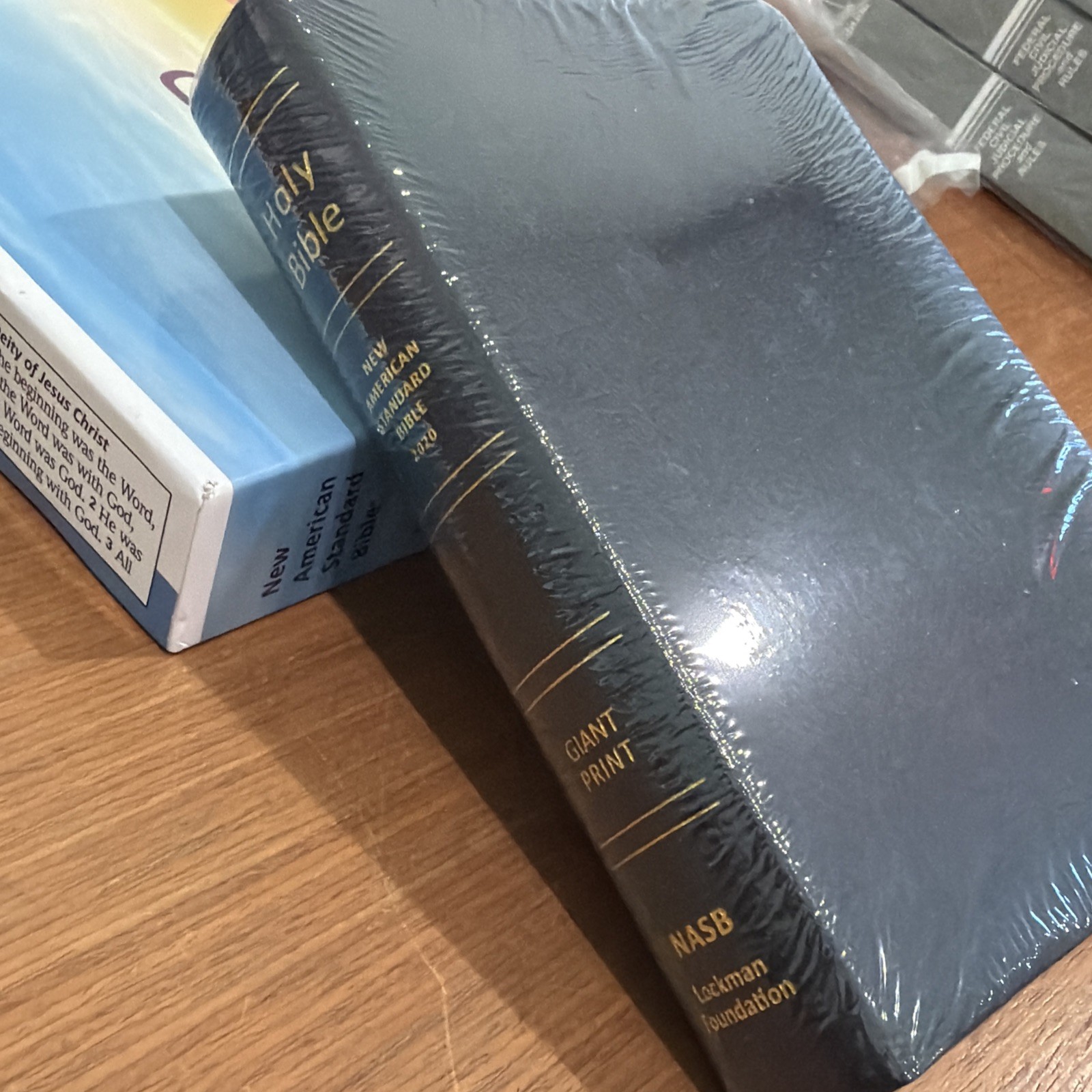 NASB 2020 Giant Print Bible, Black, Genuine Leather (2020, Leather-bound) NEW